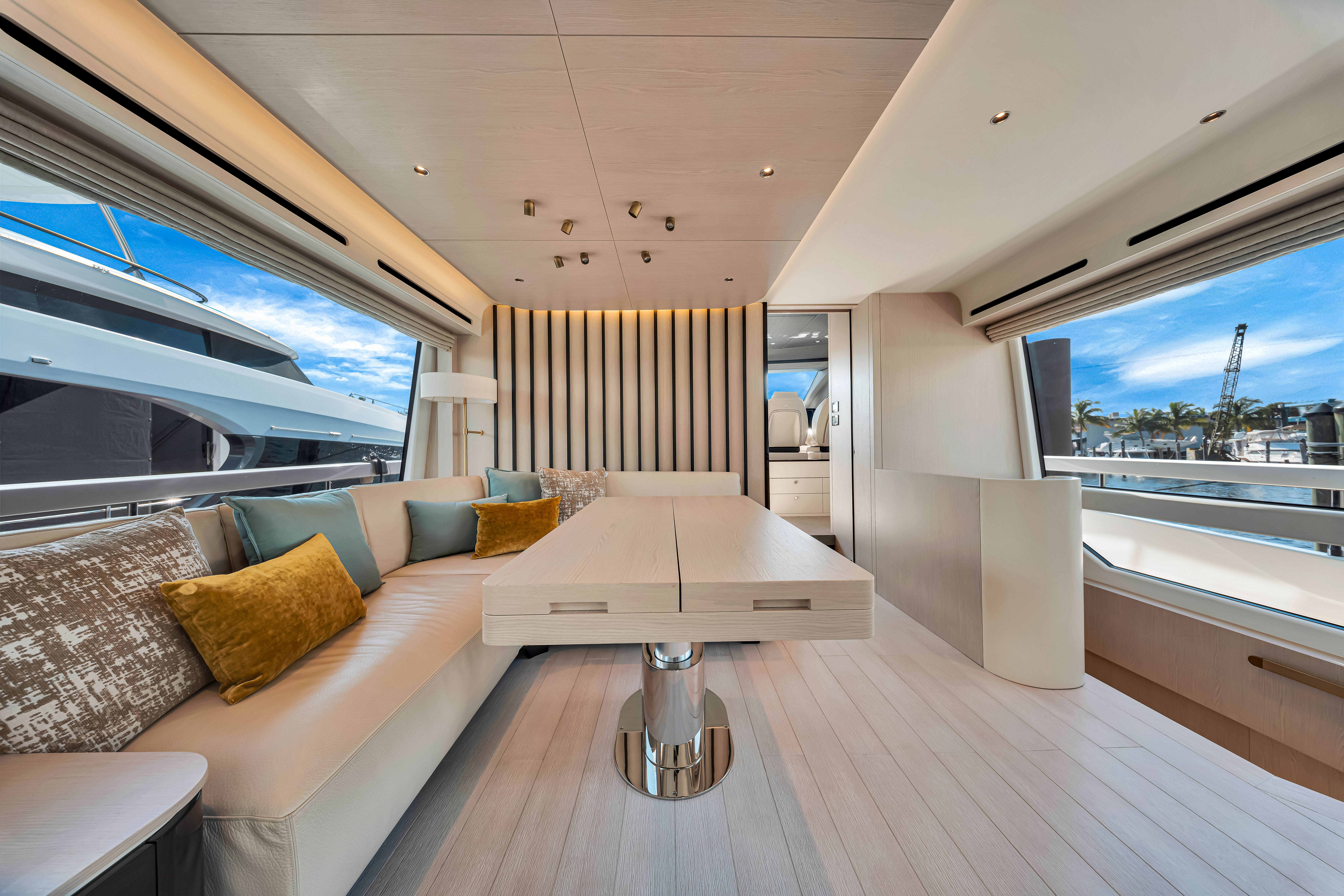 80ft Azimut 78 fly (2024) yacht rental Miami - comfortable lounge area for group celebrations