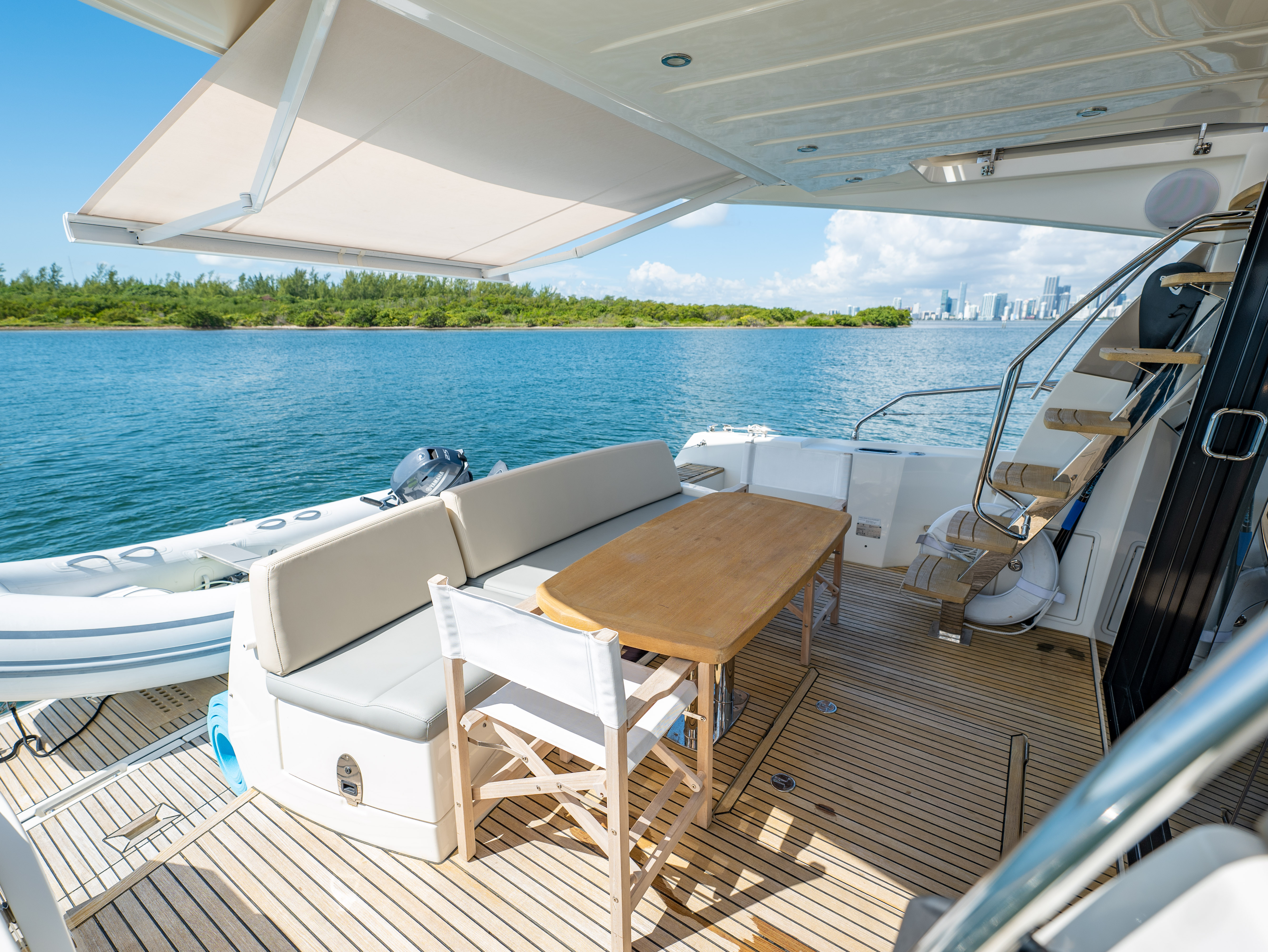 52ft Prestige (2017) - Bimini yacht rental Miami - spacious deck area ideal for sunset cruises and bachelorette parties