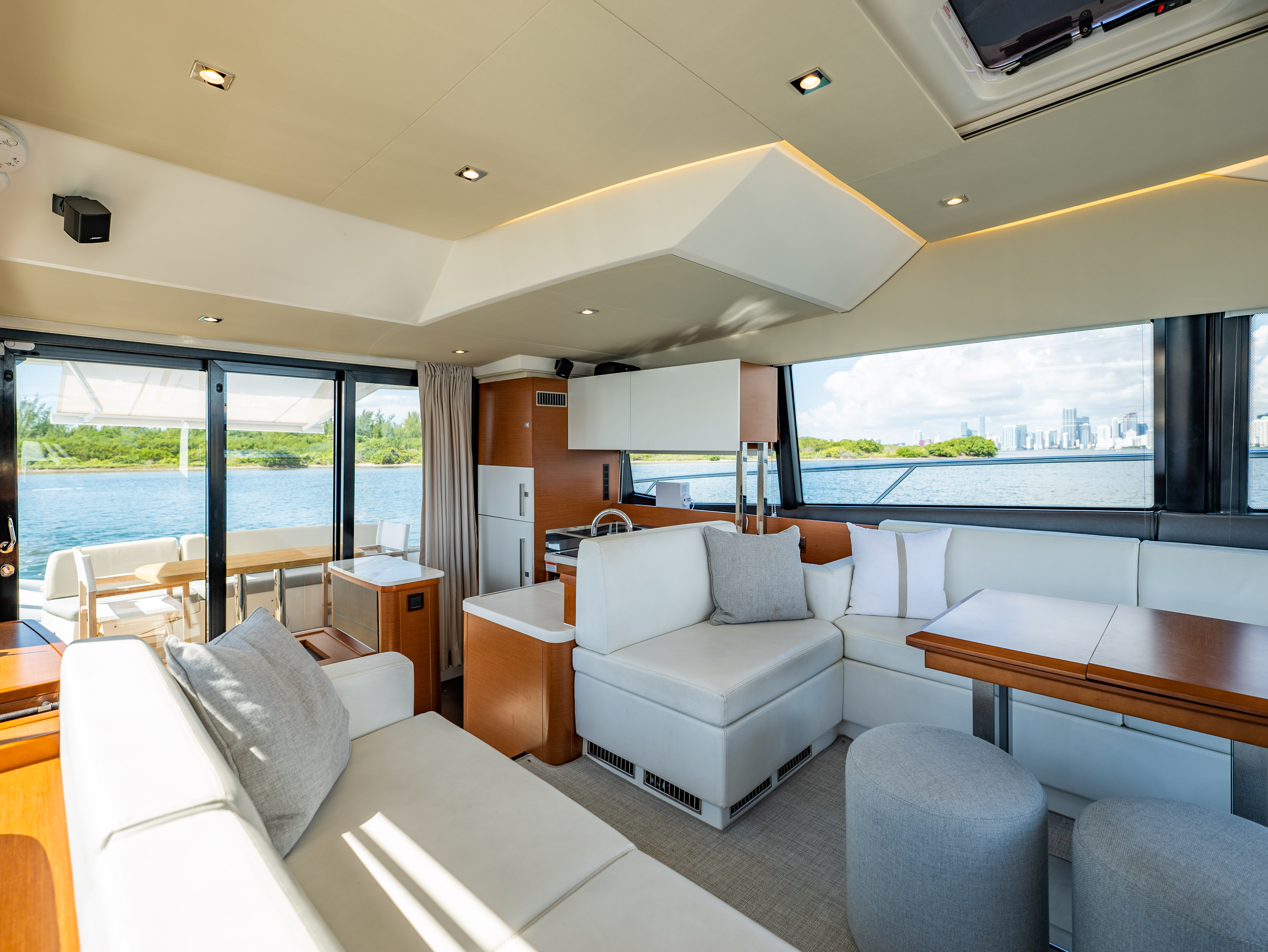 52ft Prestige (2017) - Bimini yacht rental Miami - navigation bridge and helm station
