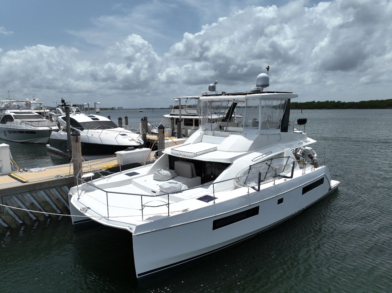 43ft Leopard Power Cat (2017) yacht rental Miami - elegant interior salon for corporate events and private gatherings