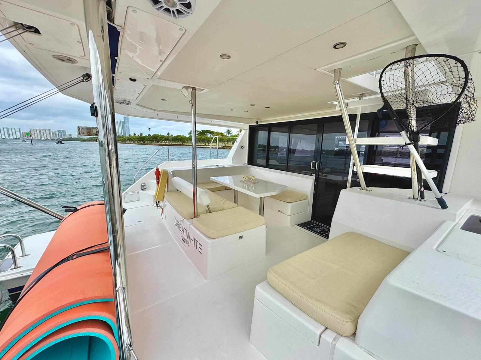 43ft Leopard Power Cat (2017) yacht rental Miami - navigation bridge and helm station
