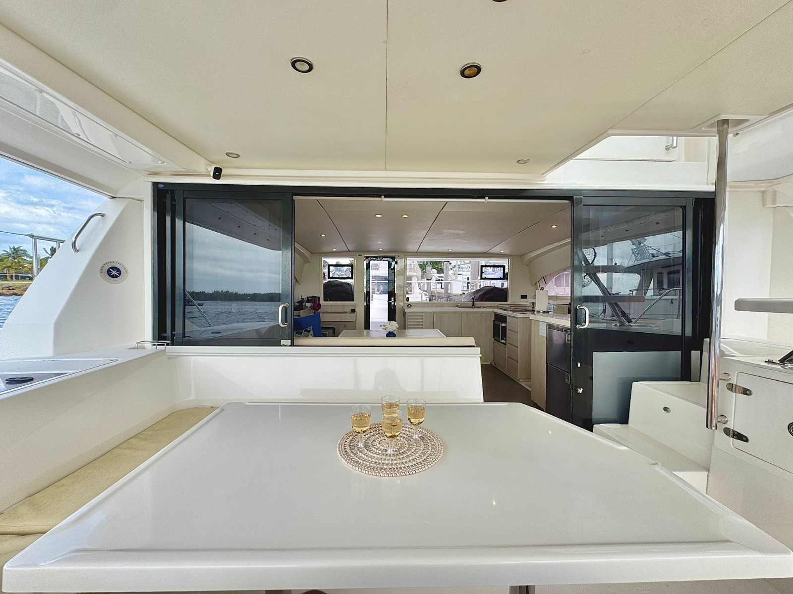 43ft Leopard Power Cat (2017) yacht rental Miami - galley kitchen for catered yacht events