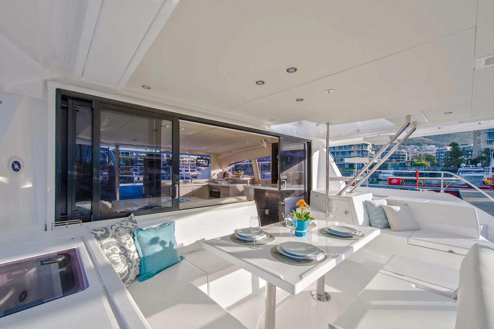 43ft Leopard Power Cat (2017) yacht rental Miami - comfortable lounge area for group celebrations