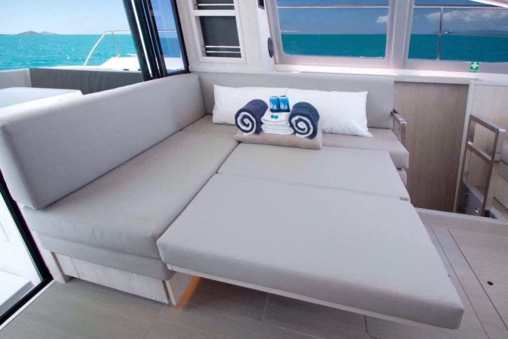 43ft Leopard Power Cat (2017) yacht rental Miami - bow seating area perfect for sunbathing and relaxation