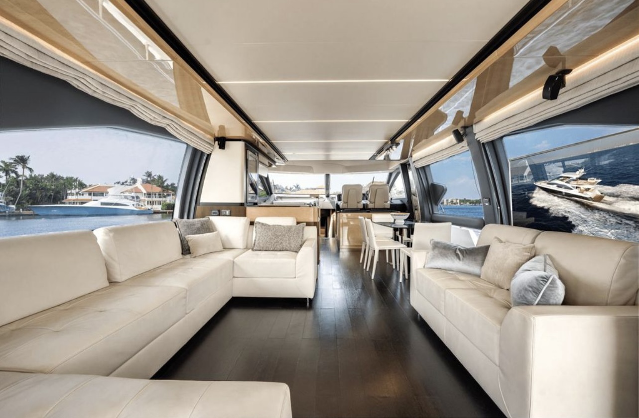 75ft Azimut SR yacht rental Miami - galley kitchen for catered yacht events