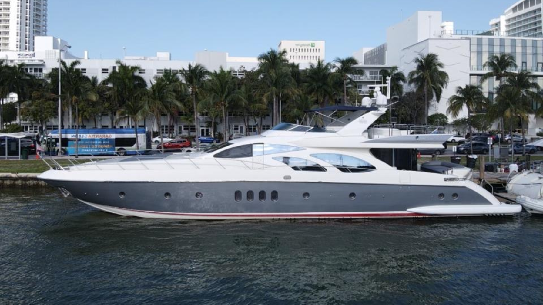 105ft Azimut luxury yacht charter Miami - exterior view perfect for parties and celebrations