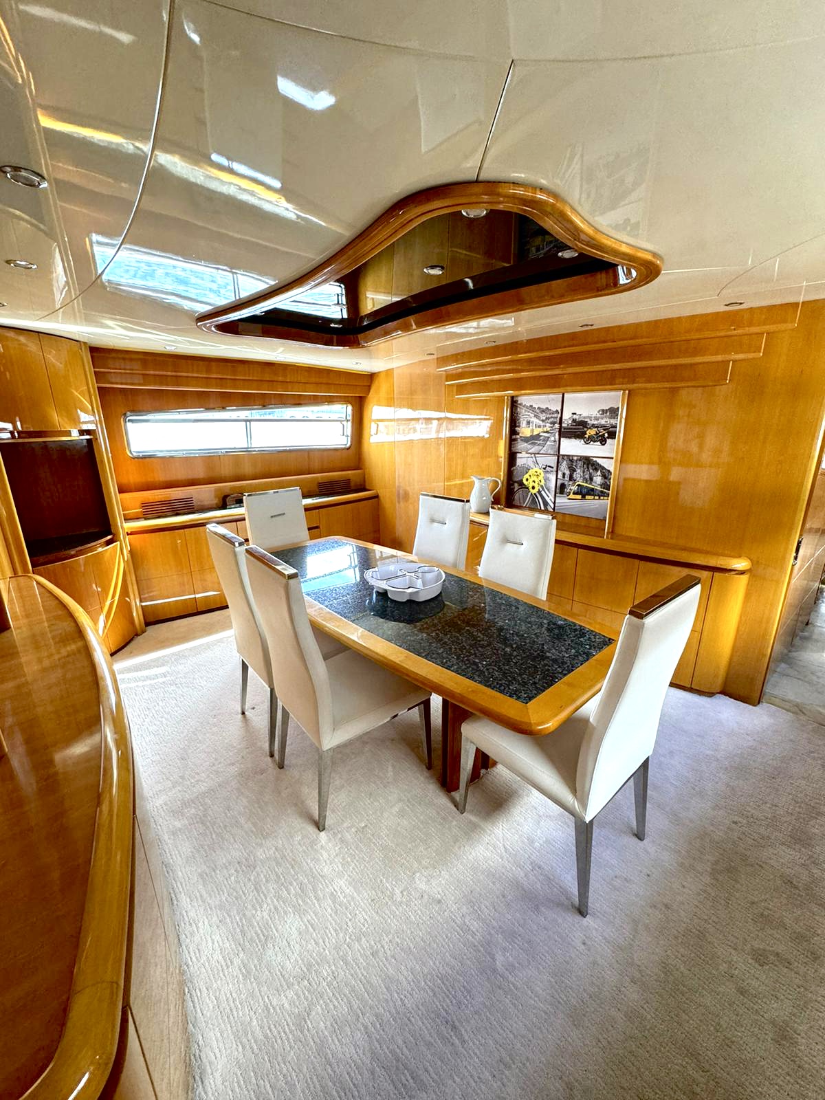 115ft Maiora yacht rental Miami - comfortable lounge area for group celebrations
