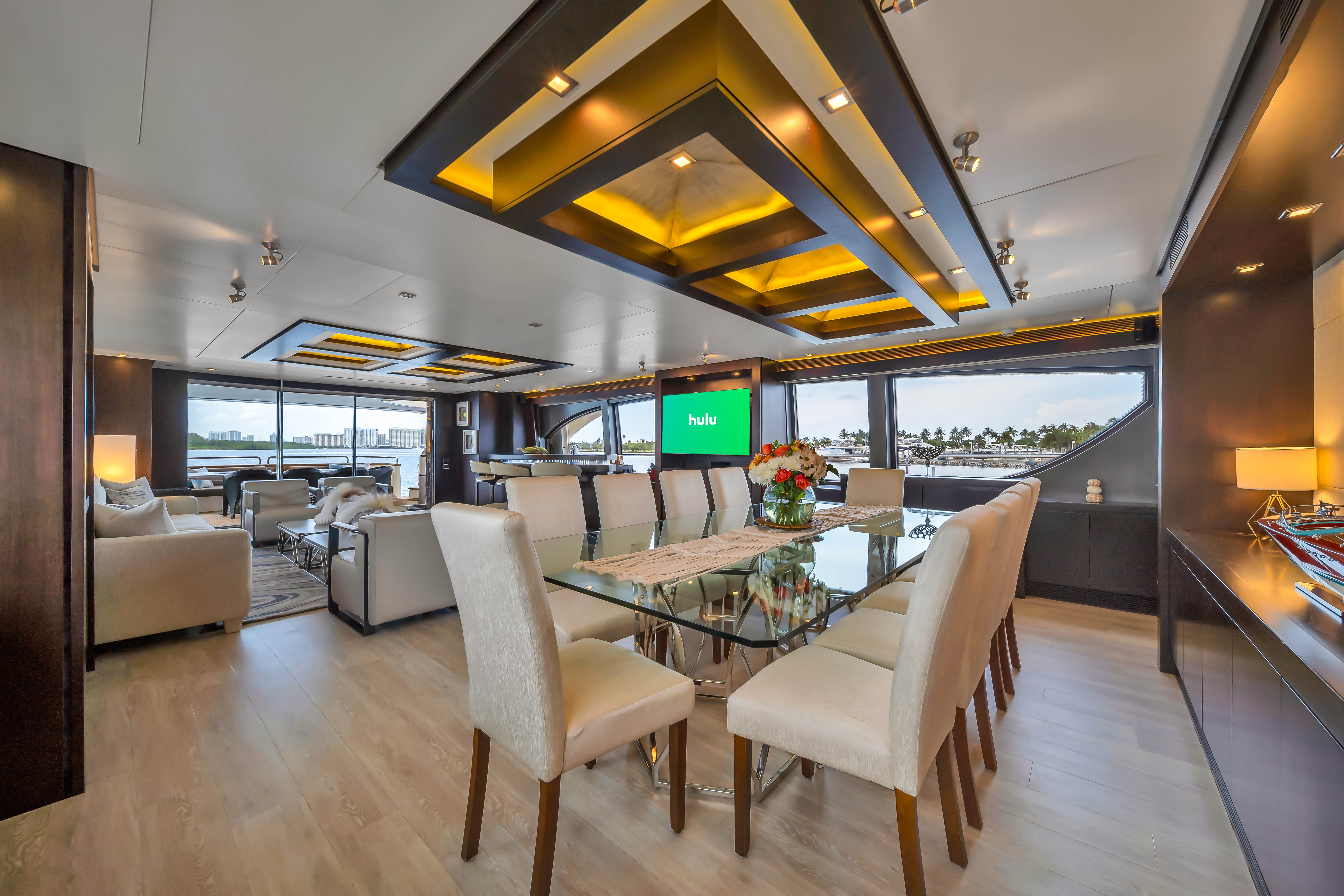 116ft Azimut yacht rental Miami - galley kitchen for catered yacht events