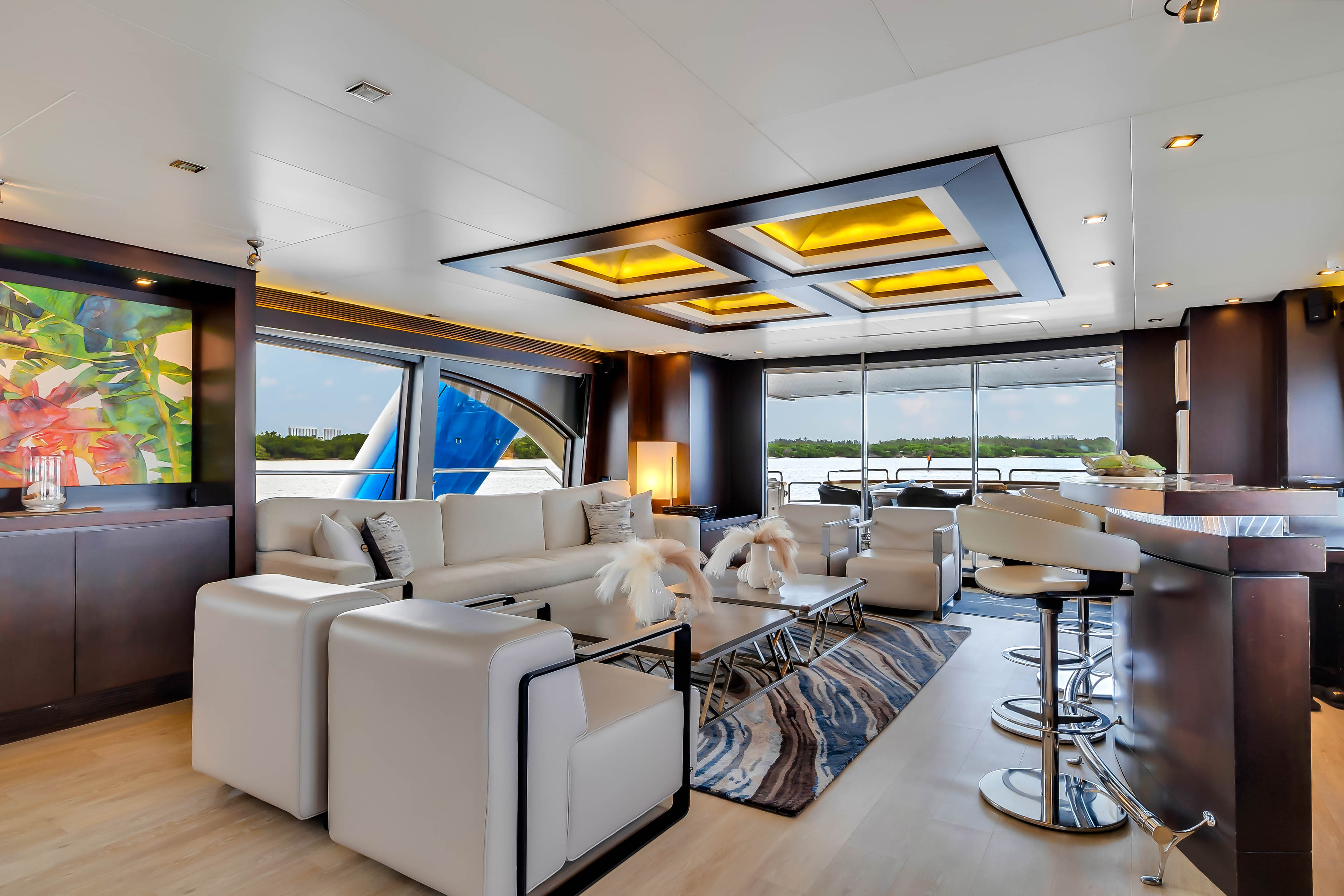 116ft Azimut yacht rental Miami - navigation bridge and helm station