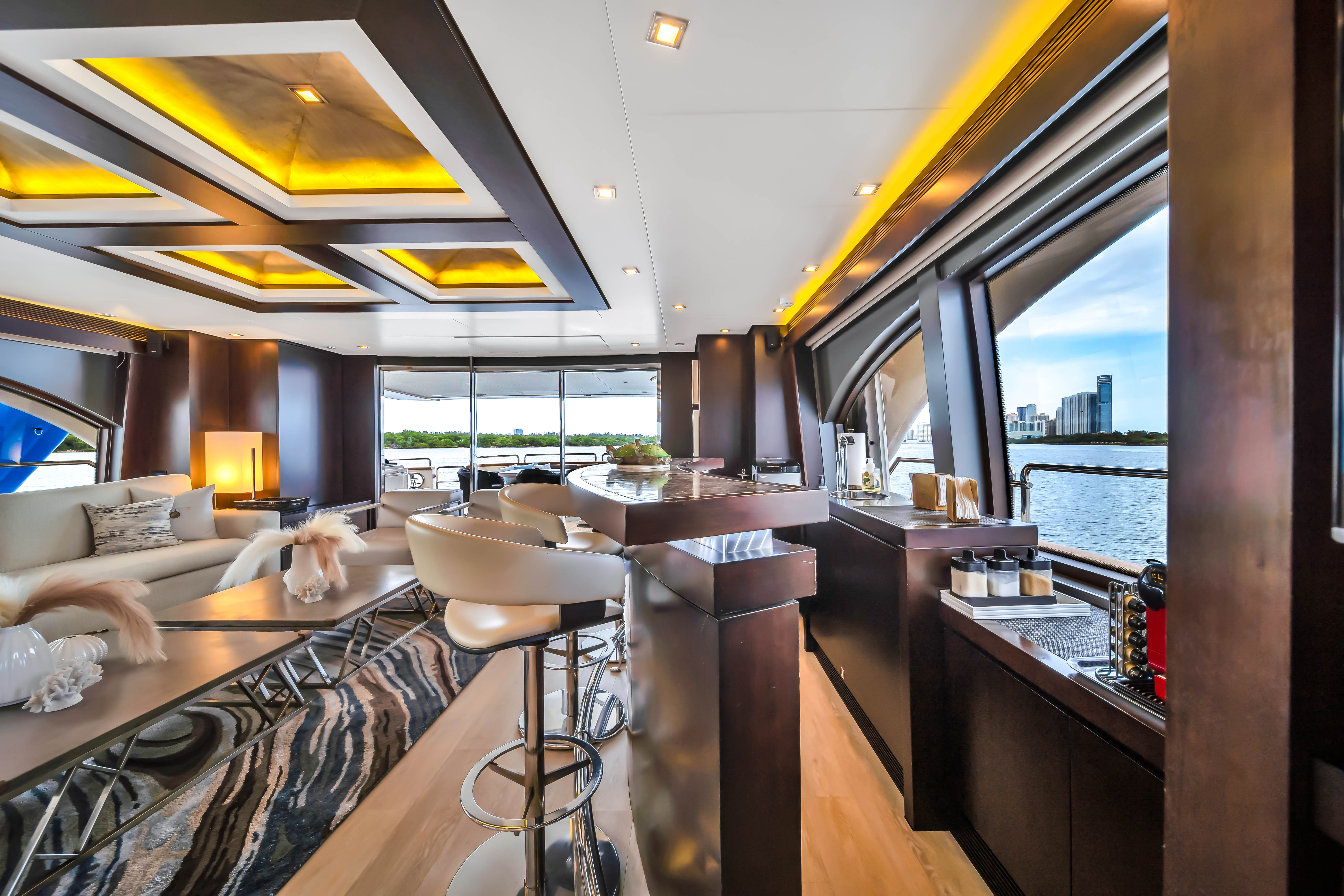 116ft Azimut yacht rental Miami - premium amenities and entertainment system