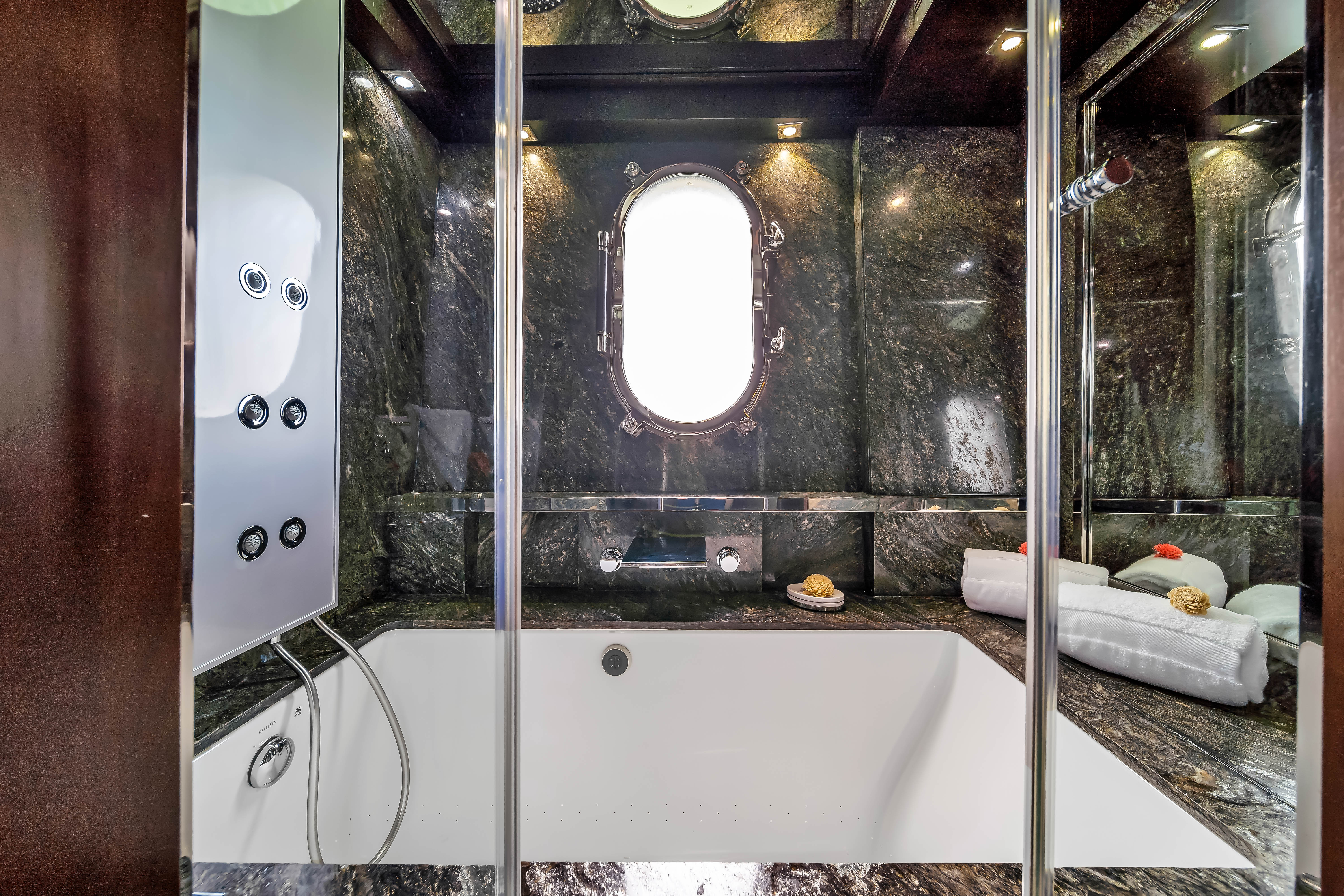 116ft Azimut yacht rental Miami - comfortable lounge area for group celebrations