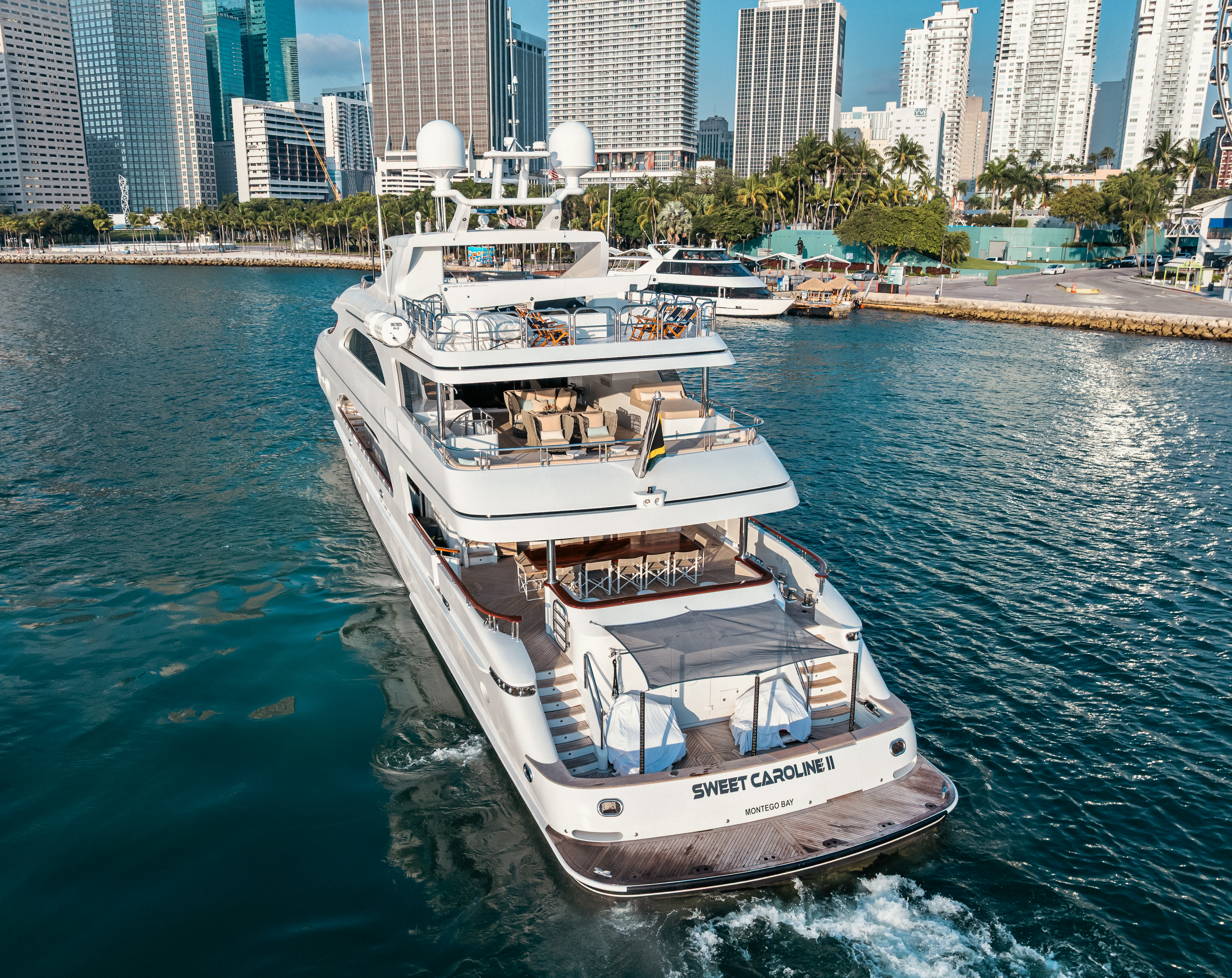 166ft Trinity yacht rental Miami - premium amenities and entertainment system