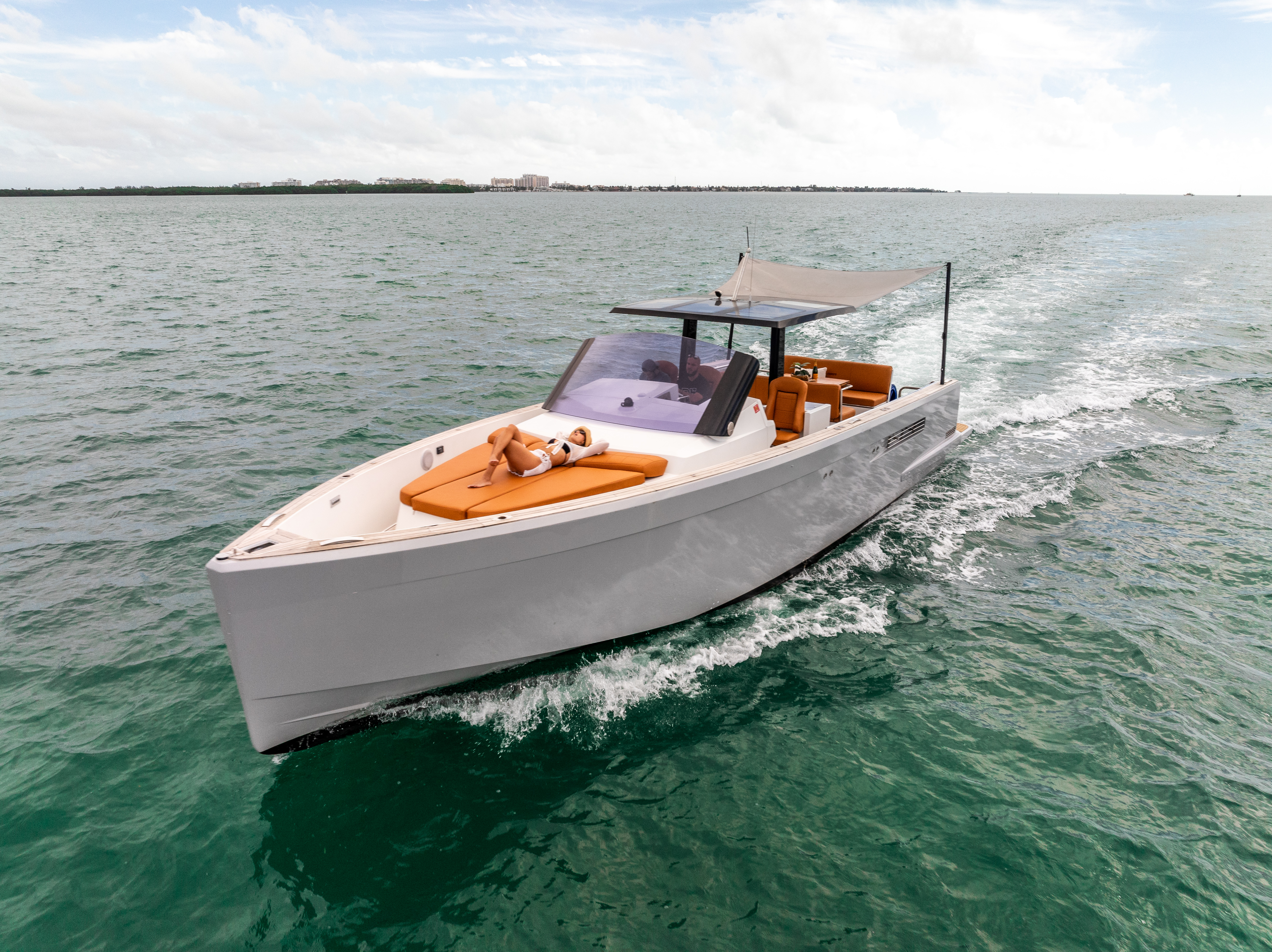 40ft Fjord luxury yacht charter Miami - exterior view perfect for parties and celebrations