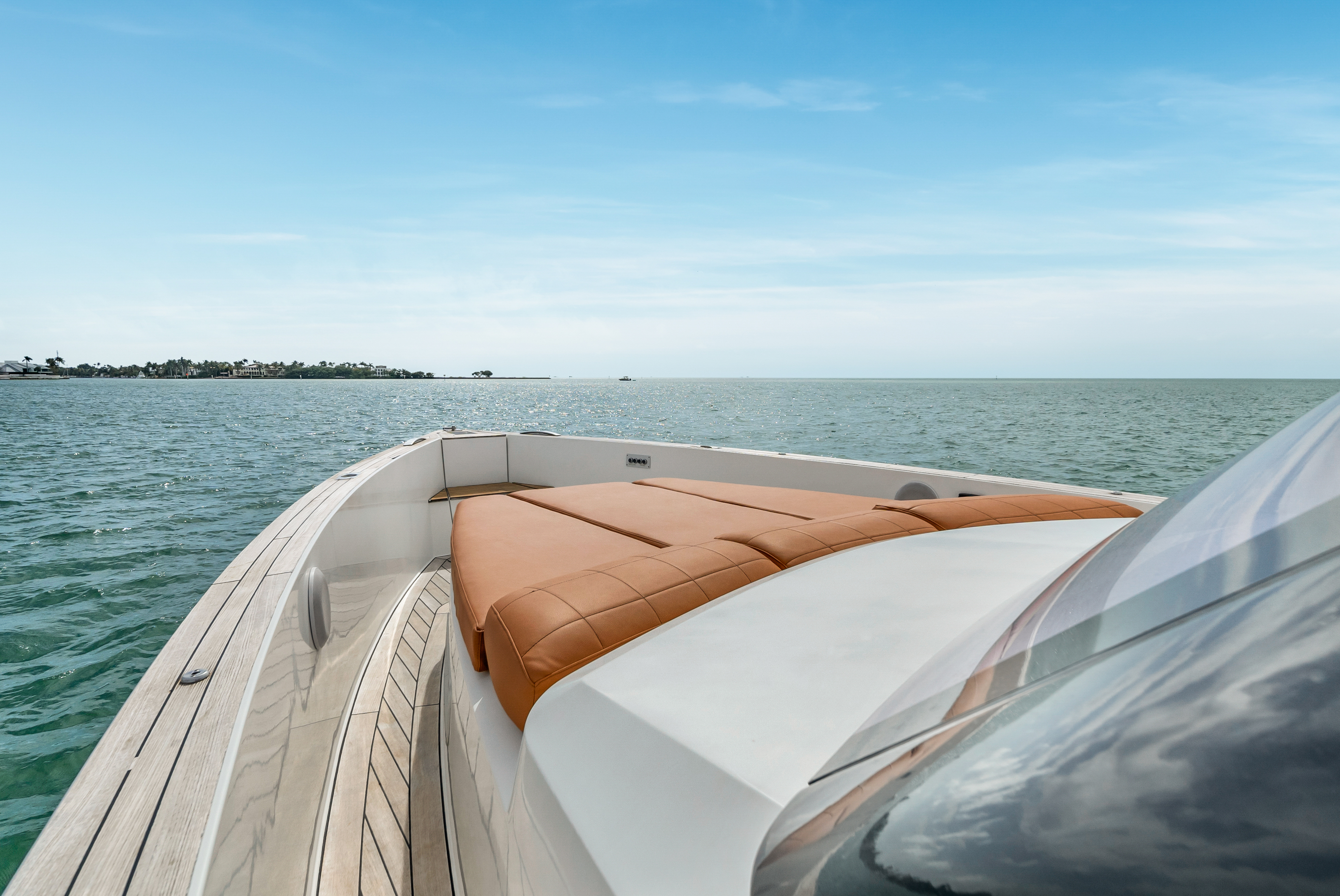 40ft Fjord yacht rental Miami - spacious deck area ideal for sunset cruises and bachelorette parties