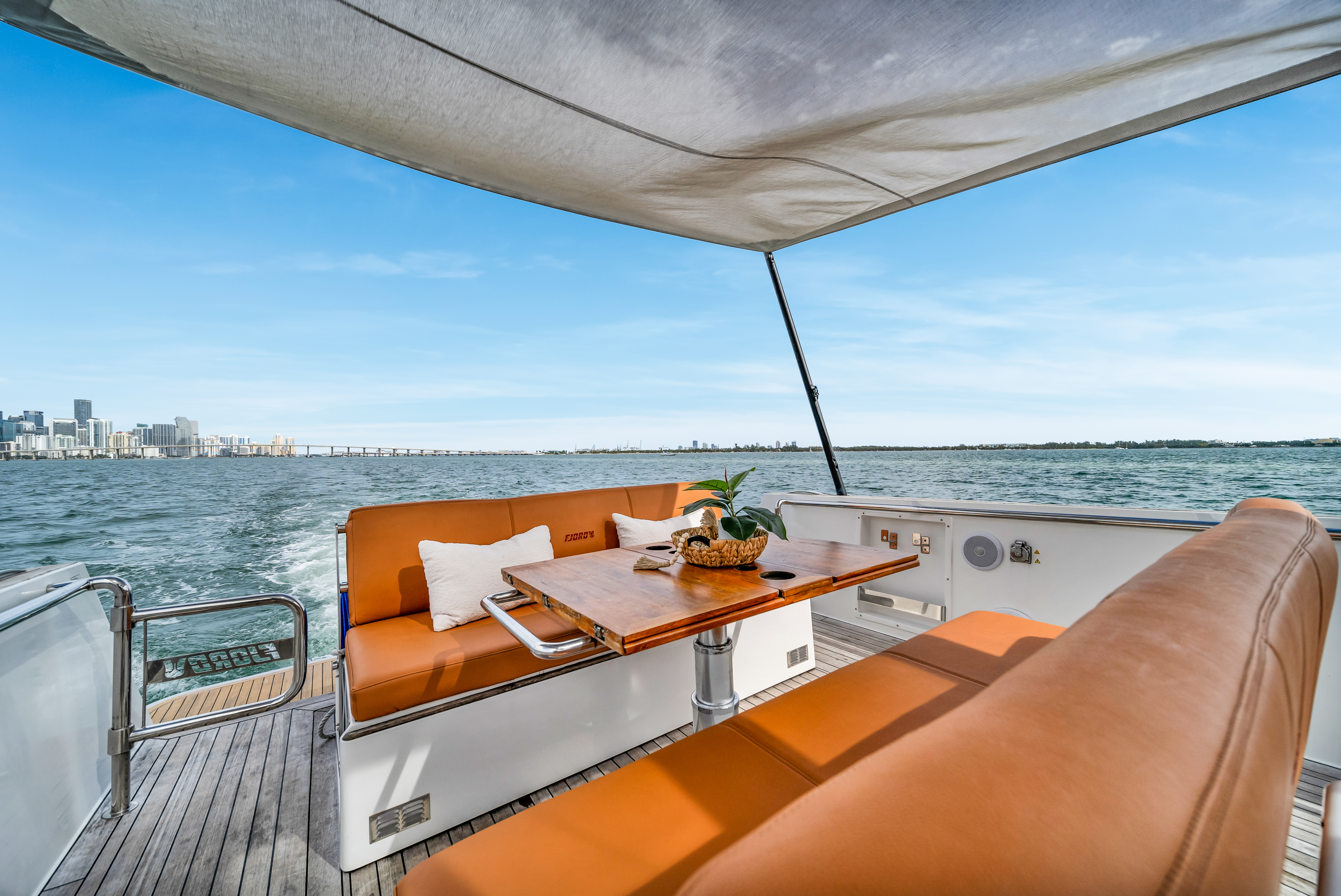 40ft Fjord yacht rental Miami - galley kitchen for catered yacht events
