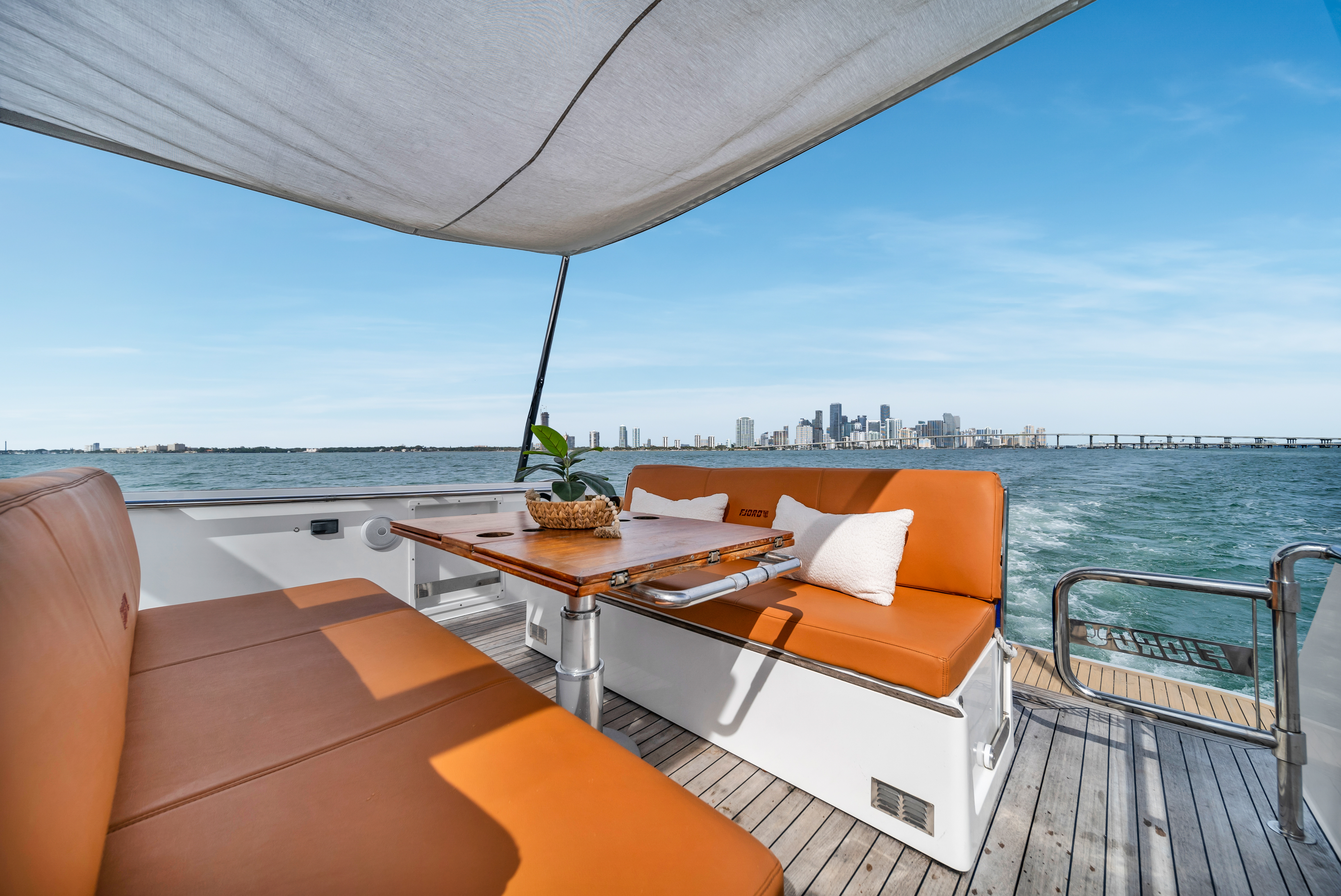 40ft Fjord yacht rental Miami - premium amenities and entertainment system