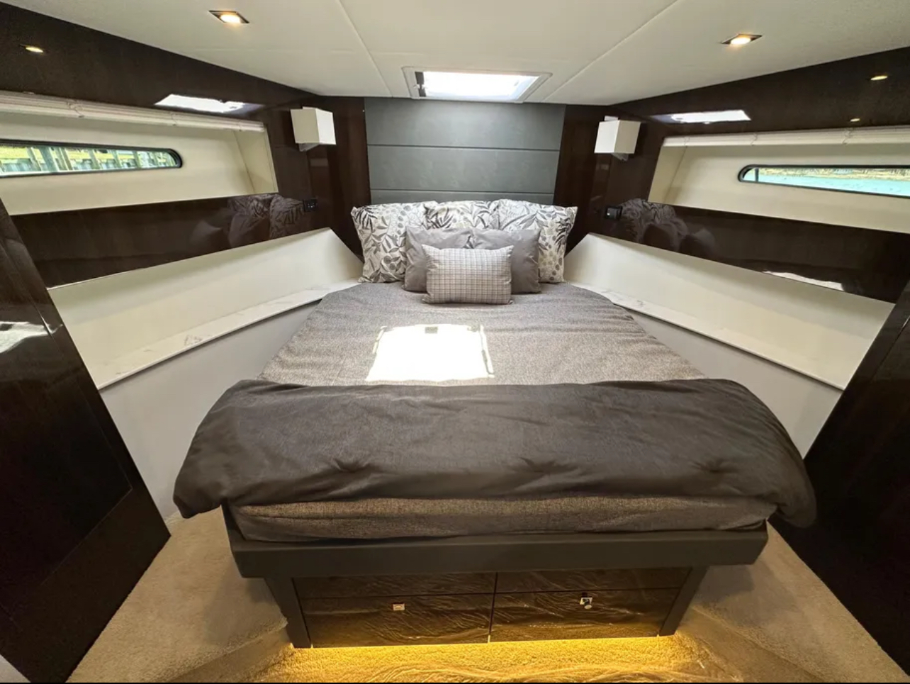 45ft Cantius yacht rental Miami - spacious deck area ideal for sunset cruises and bachelorette parties