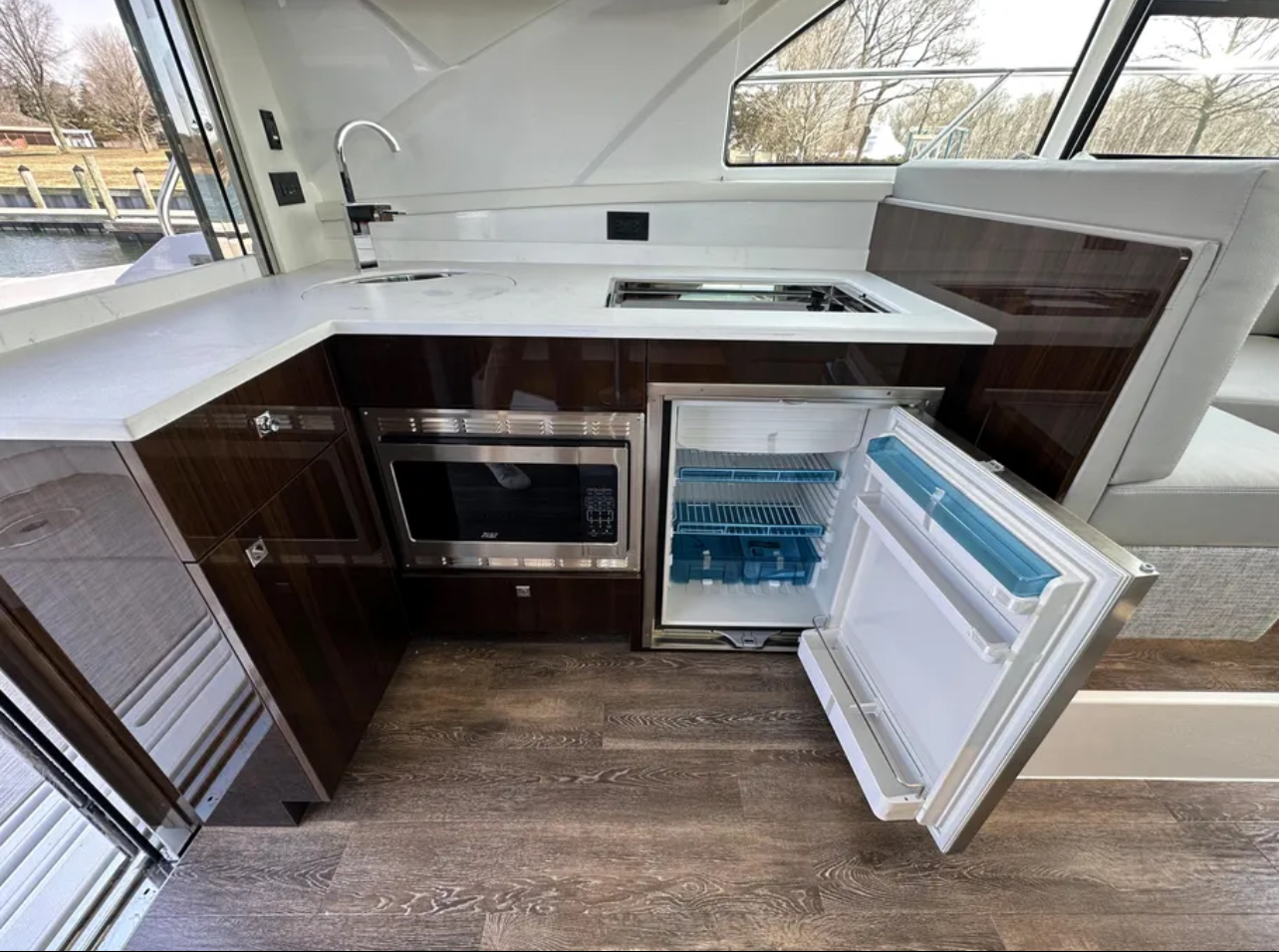 45ft Cantius yacht rental Miami - comfortable lounge area for group celebrations
