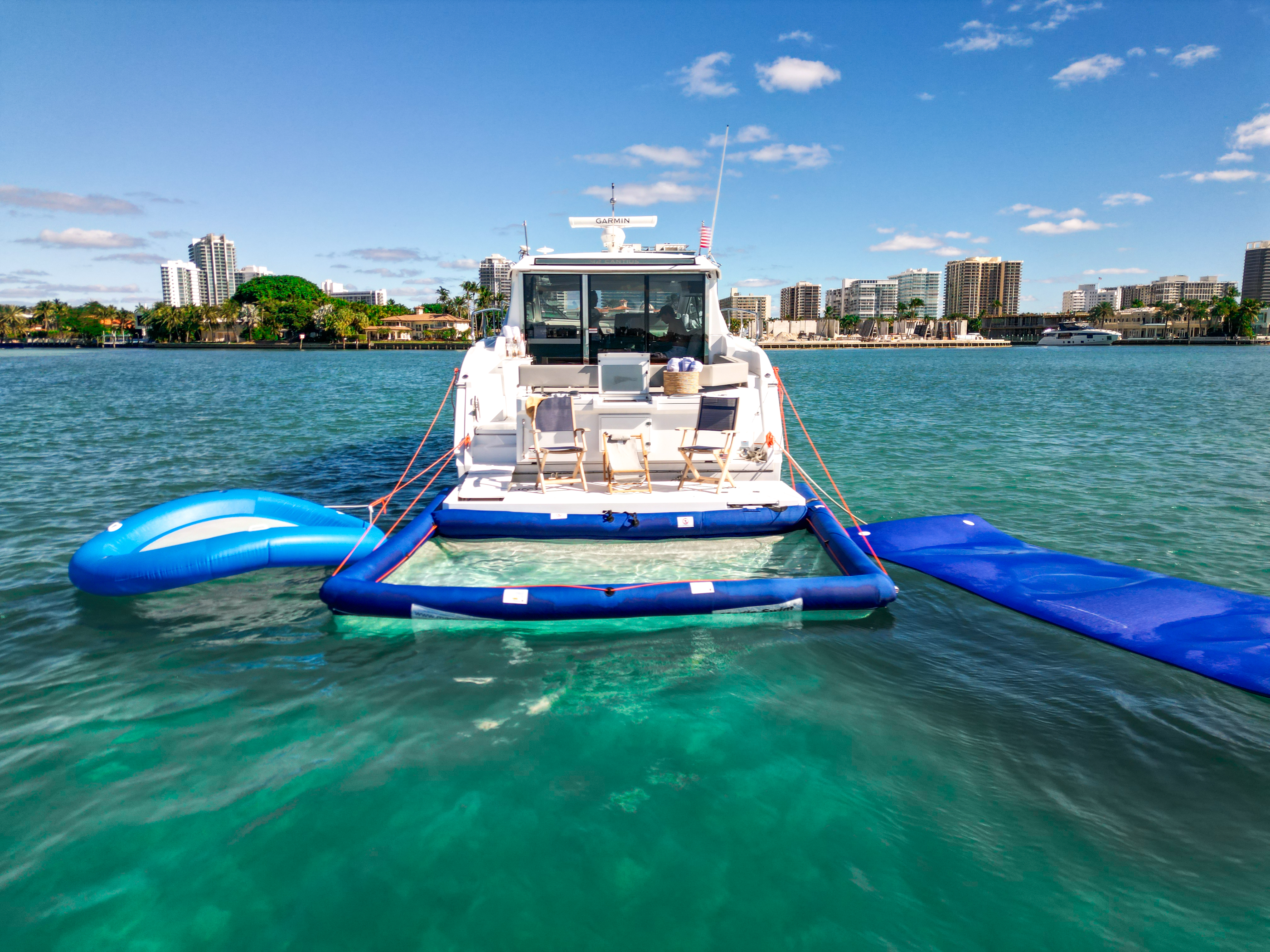 45ft Cantius - Bimini yacht rental Miami - elegant interior salon for corporate events and private gatherings