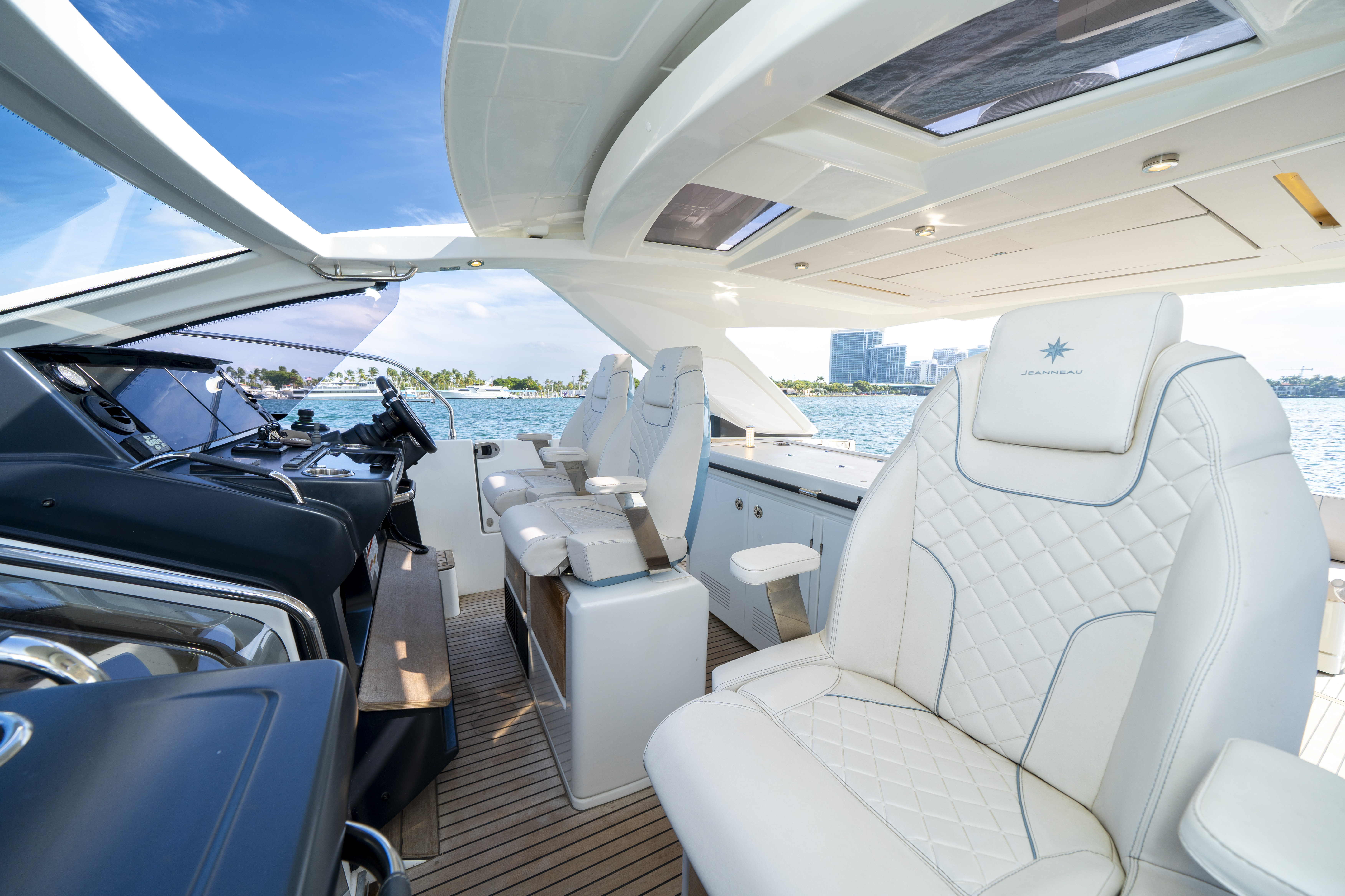 45ft Jeanneau (2024) yacht rental Miami - spacious deck area ideal for sunset cruises and bachelorette parties