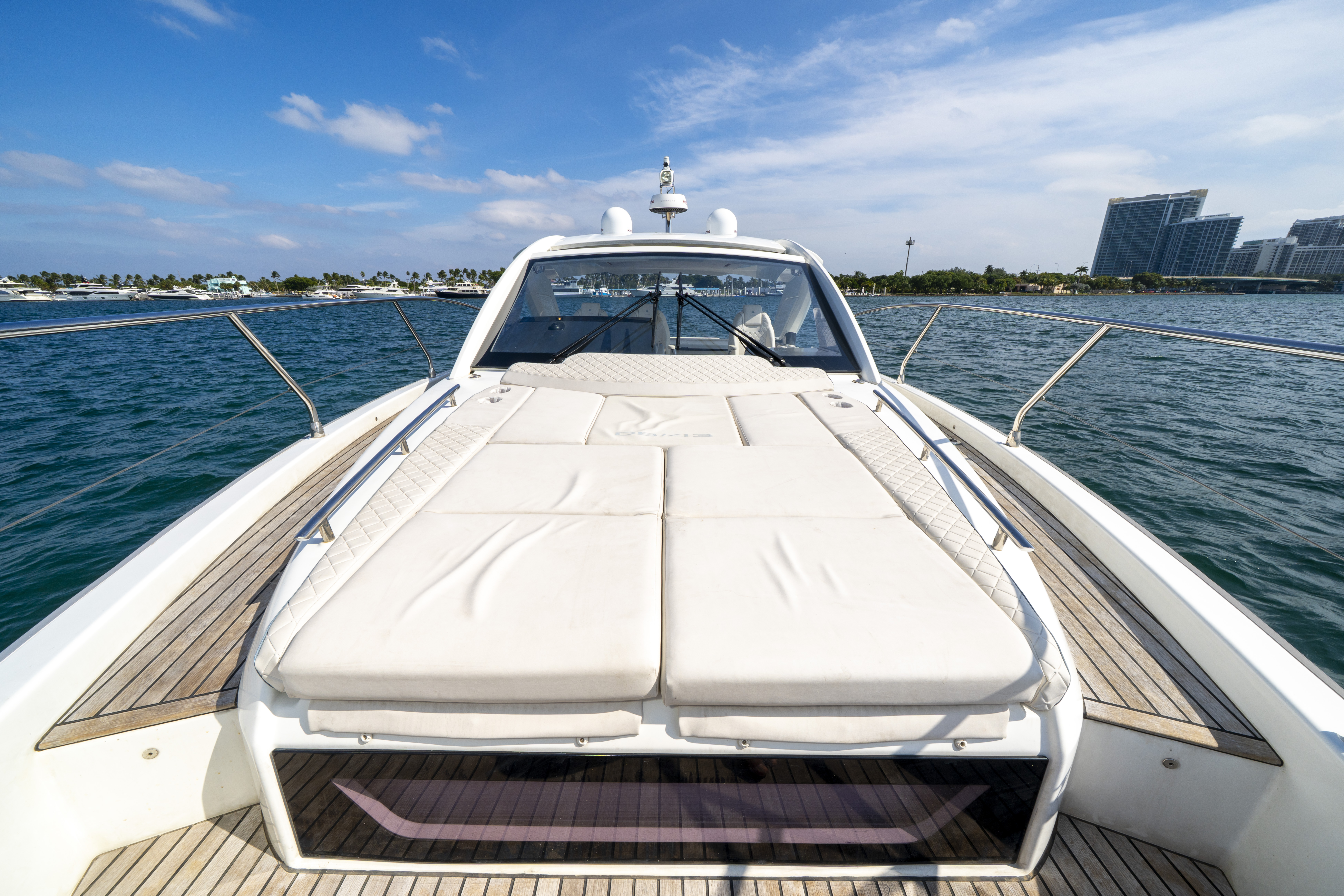 45ft Jeanneau (2024) yacht rental Miami - comfortable lounge area for group celebrations