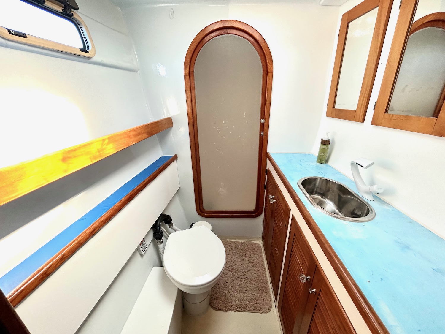 48ft Sailing Cat yacht rental Miami - flybridge with panoramic views of Miami skyline