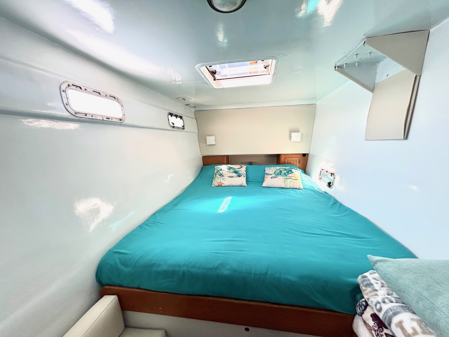 48ft Sailing Cat yacht rental Miami - spacious deck area ideal for sunset cruises and bachelorette parties