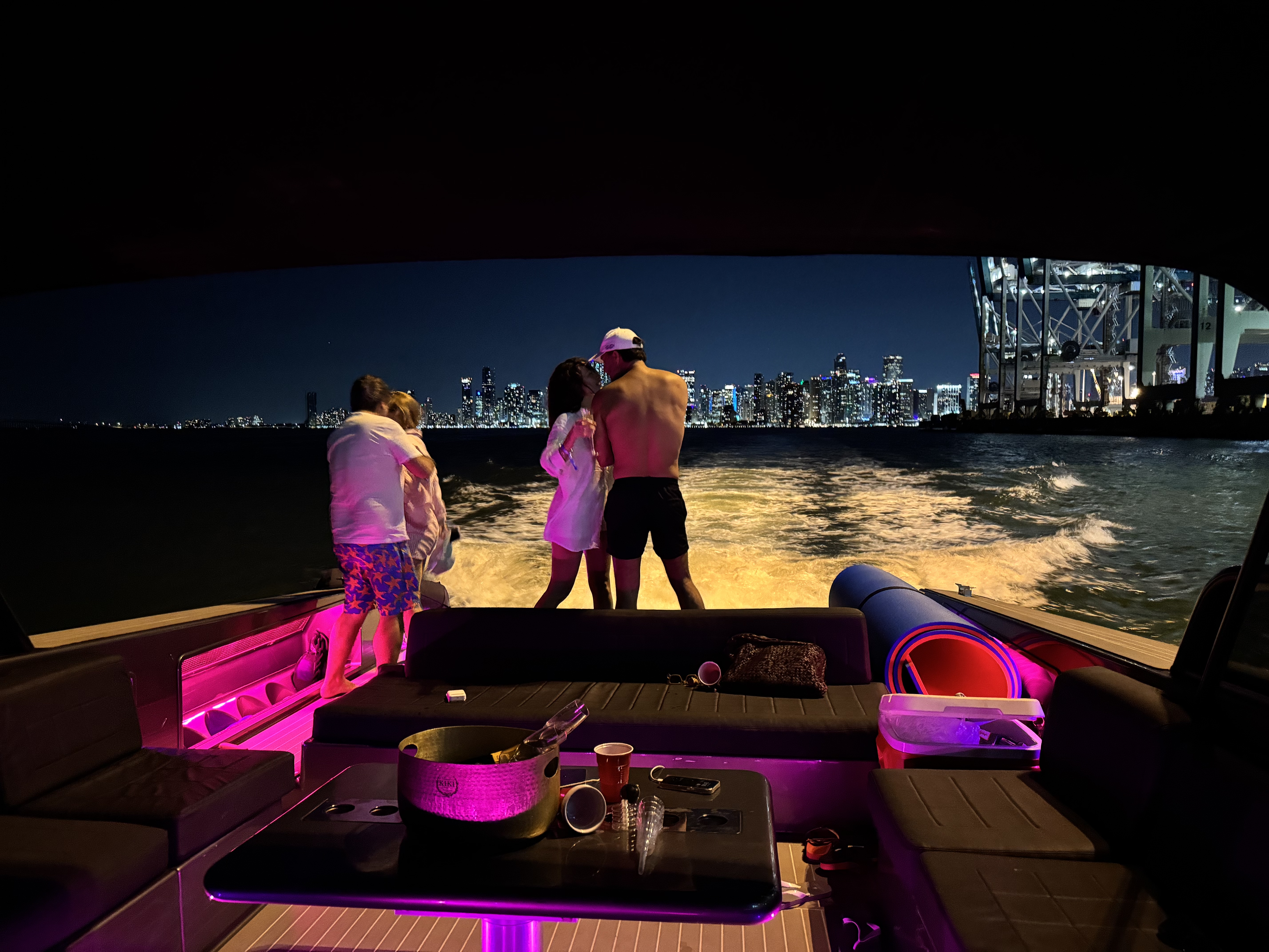 55ft Van Dutch yacht rental Miami - spacious deck area ideal for sunset cruises and bachelorette parties