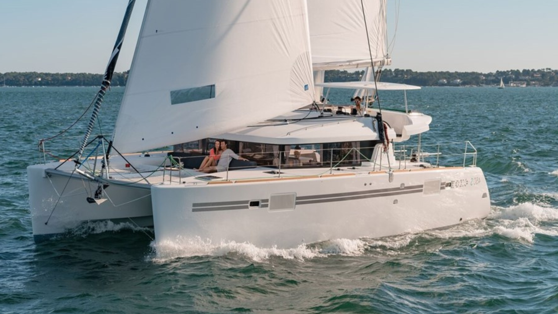 45ft Lagoon 450F (2018) luxury yacht charter Miami - exterior view perfect for parties and celebrations