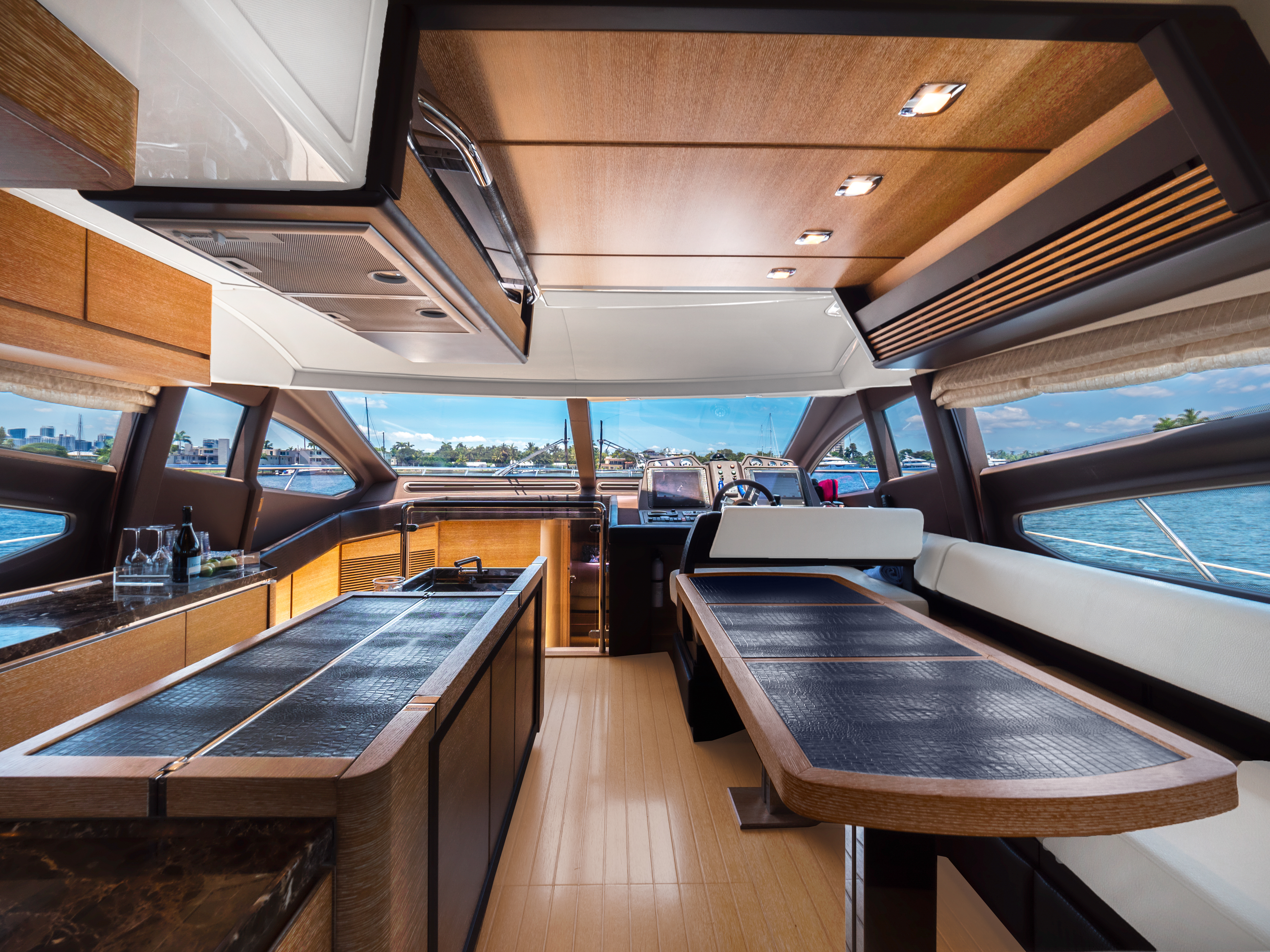 64ft Azimut - FLL yacht rental Miami - galley kitchen for catered yacht events