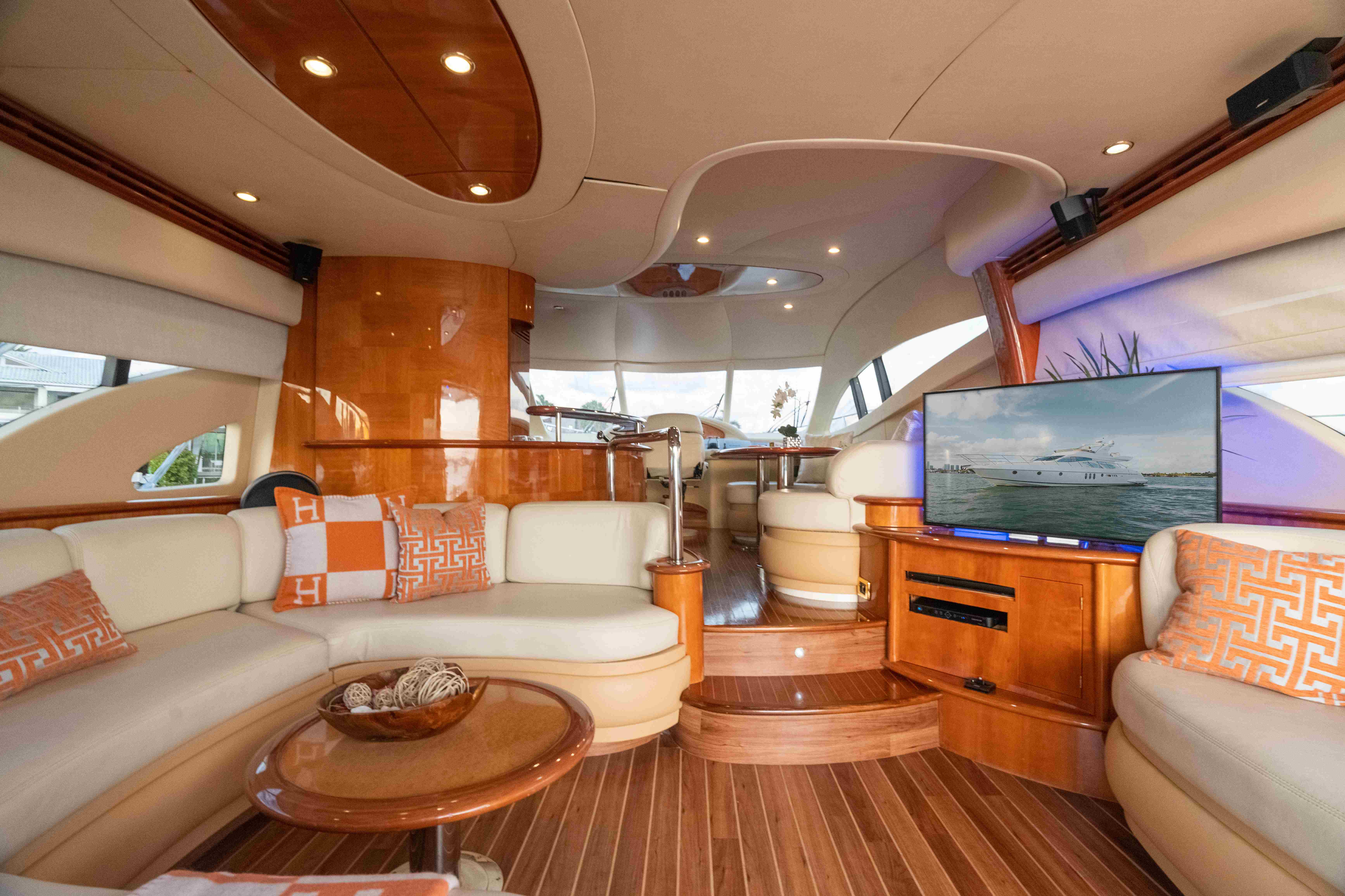 65ft Azimut U yacht rental Miami - spacious deck area ideal for sunset cruises and bachelorette parties