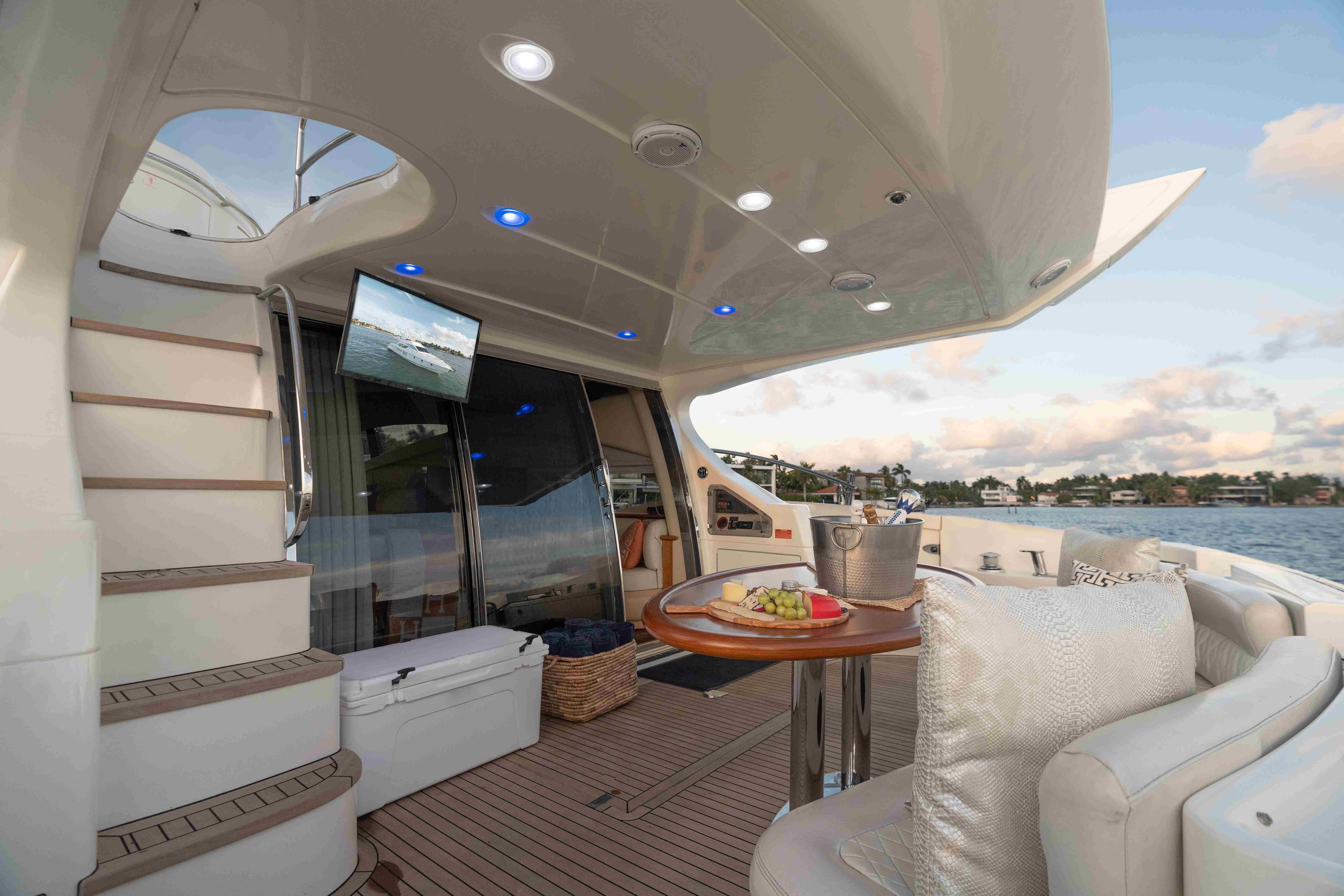 65ft Azimut U yacht rental Miami - premium amenities and entertainment system