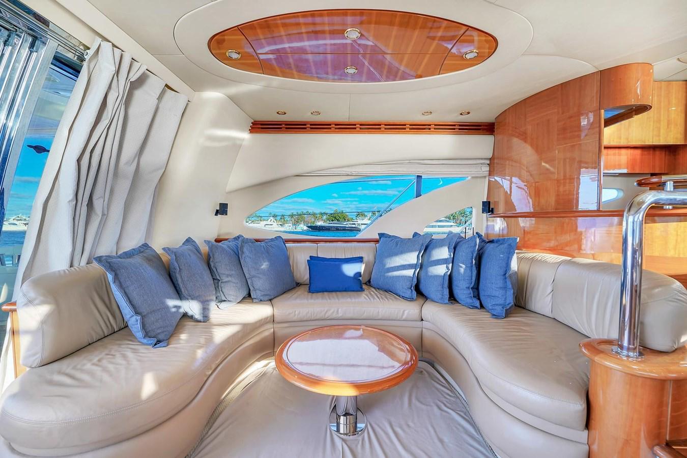 65ft Azimut VC yacht rental Miami - elegant interior salon for corporate events and private gatherings