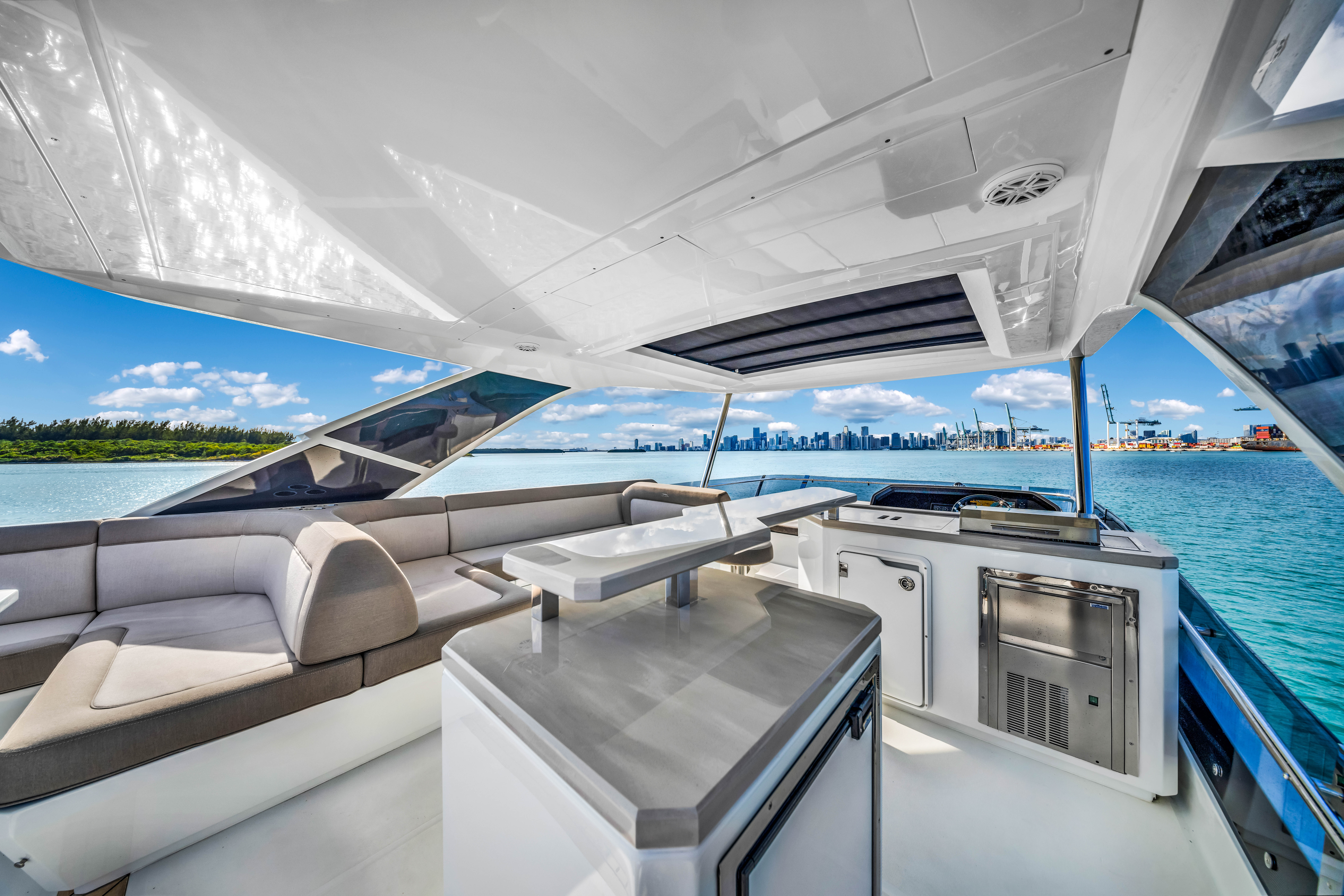 68ft Galeon (2025) yacht rental Miami - galley kitchen for catered yacht events
