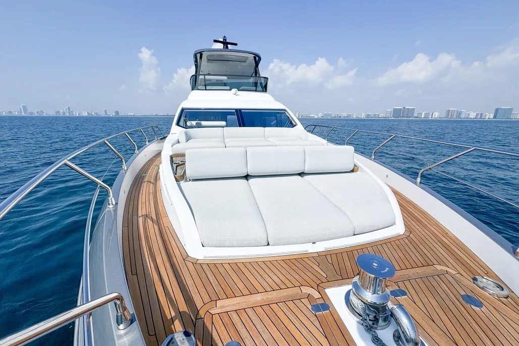 70ft Azimut 68 Fly (2023) yacht rental Miami - comfortable lounge area for group celebrations