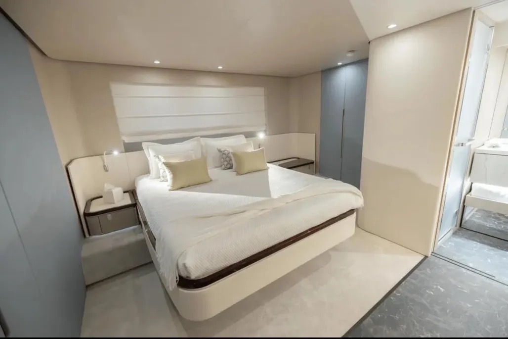 70ft Azimut 68 Fly (2023) yacht rental Miami - bow seating area perfect for sunbathing and relaxation