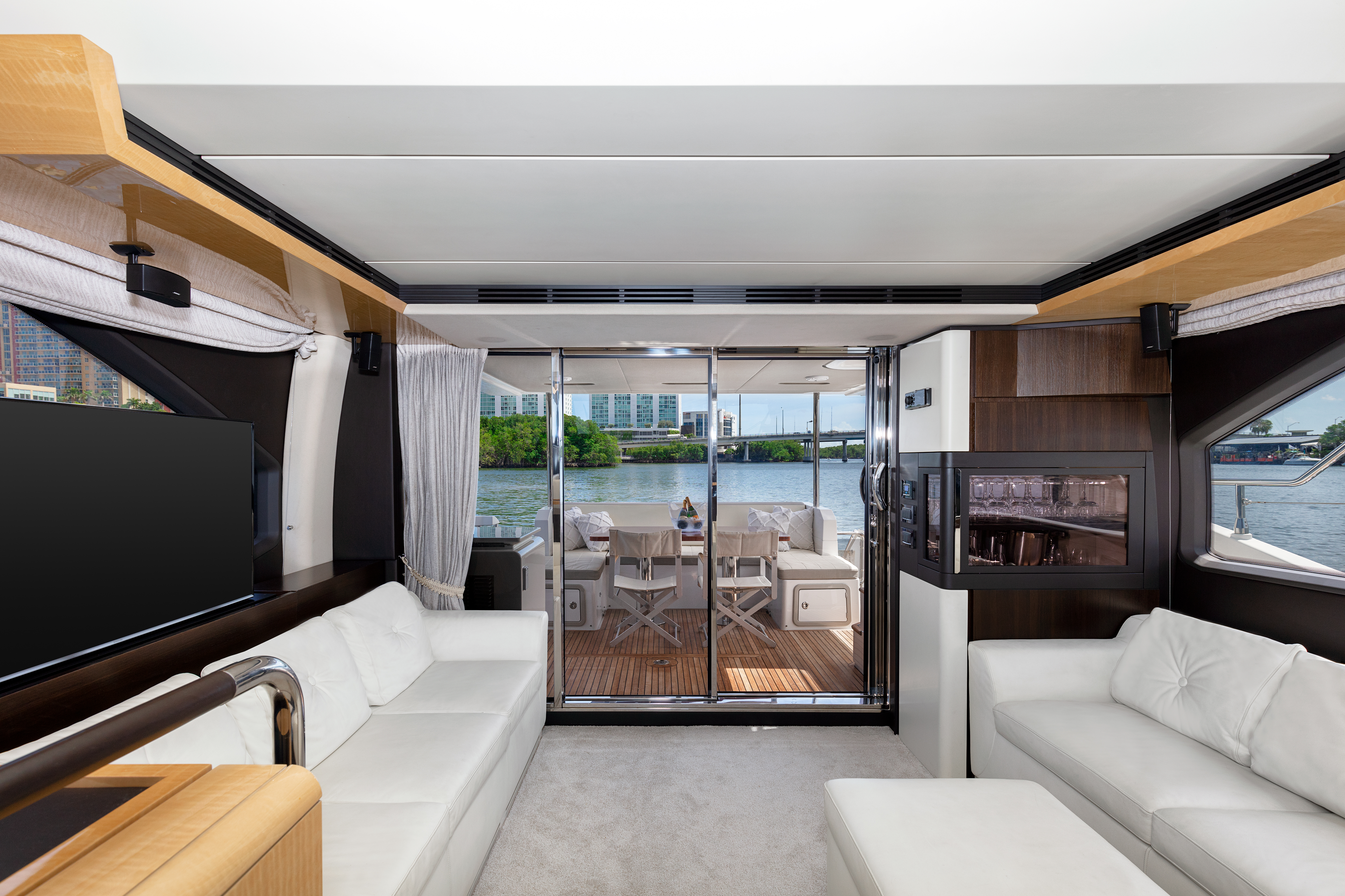 70ft Azimut GB yacht rental Miami - galley kitchen for catered yacht events