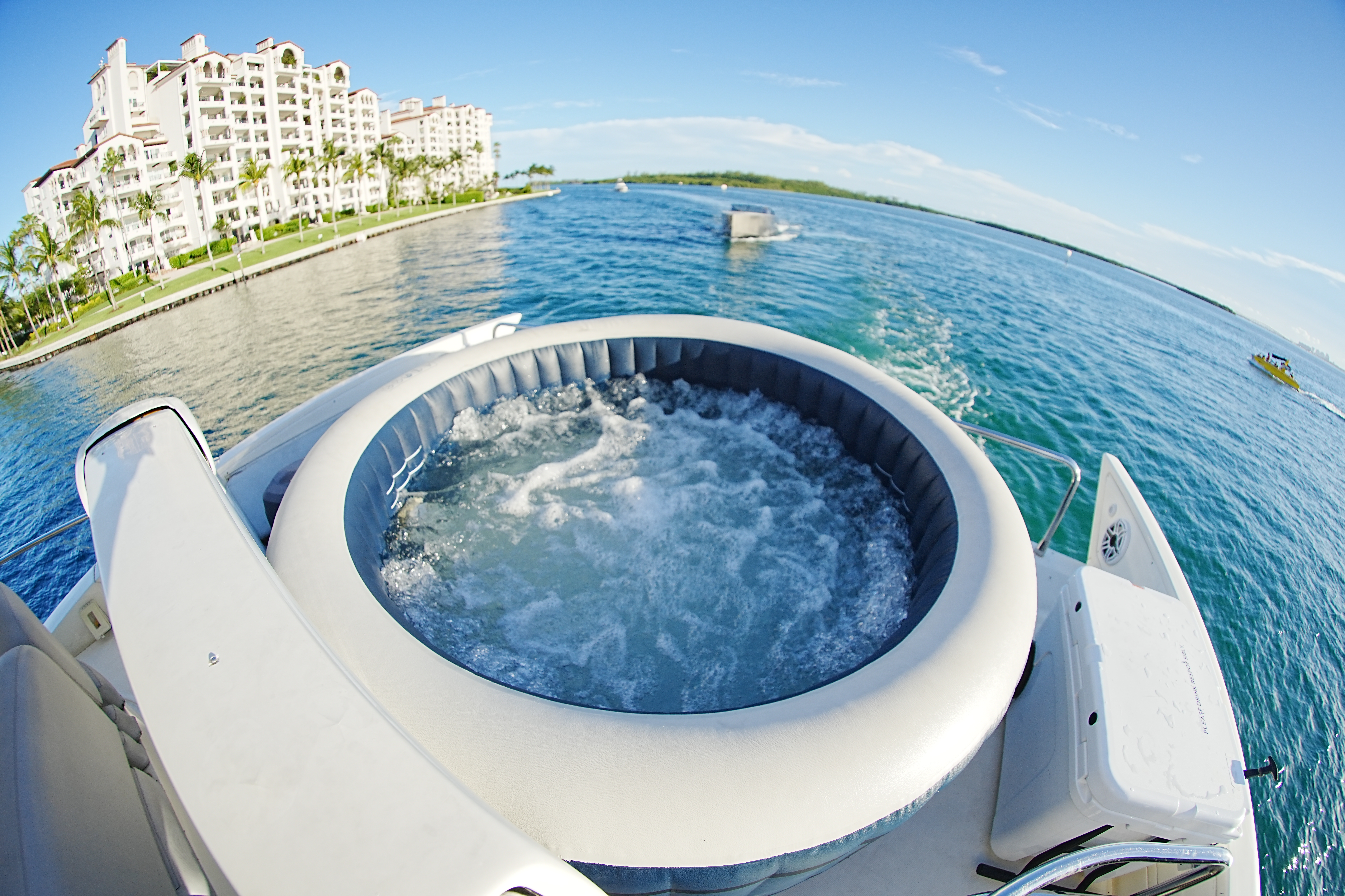70ft Azimut J yacht rental Miami - spacious deck area ideal for sunset cruises and bachelorette parties