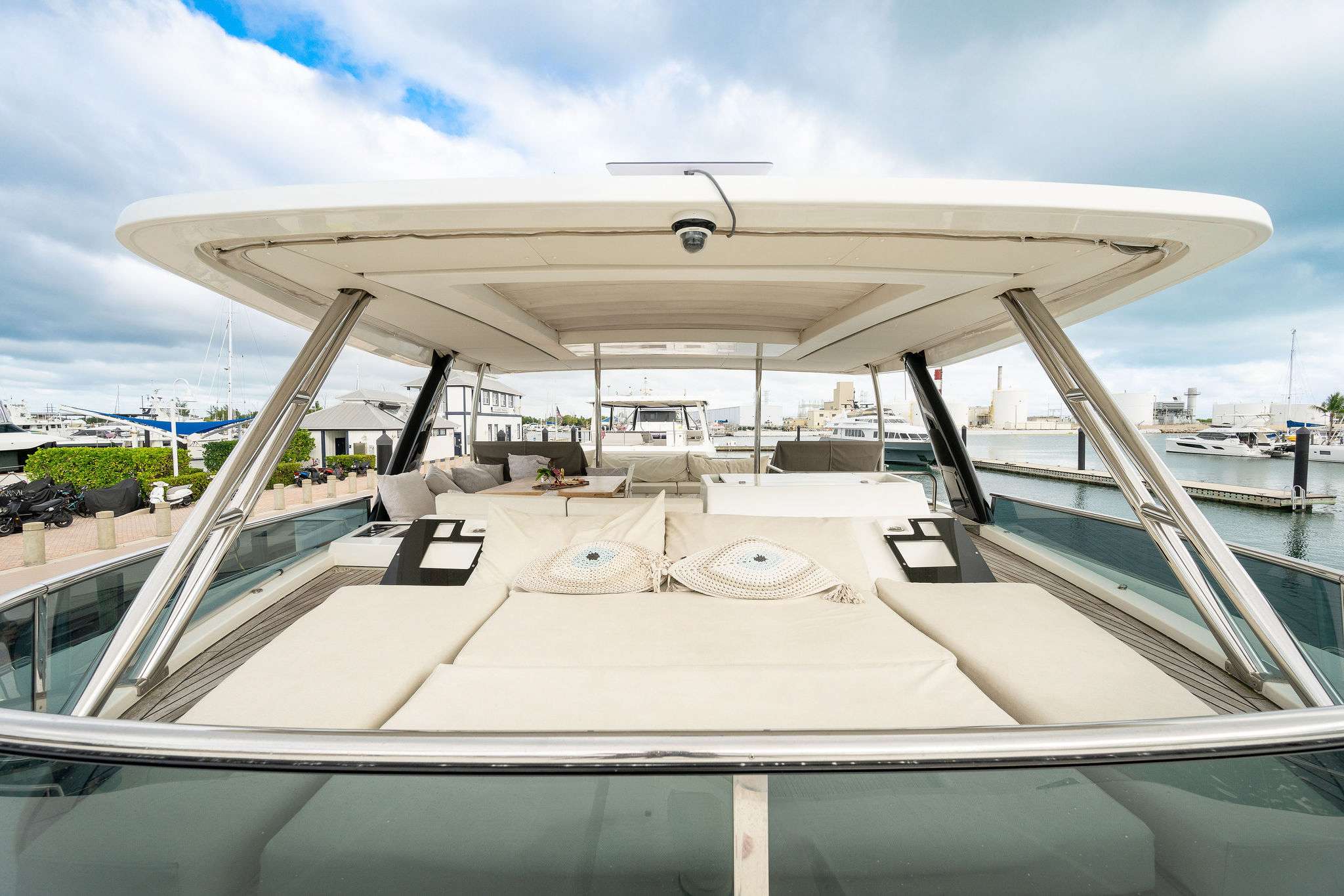 70ft Lagoon (2020) yacht rental Miami - elegant interior salon for corporate events and private gatherings