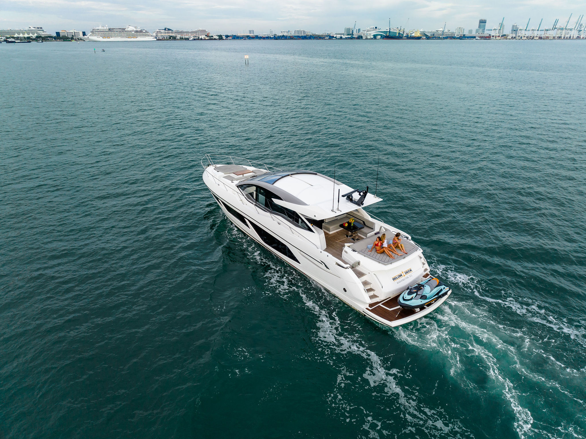 74ft Sunseeker yacht rental Miami - premium amenities and entertainment system