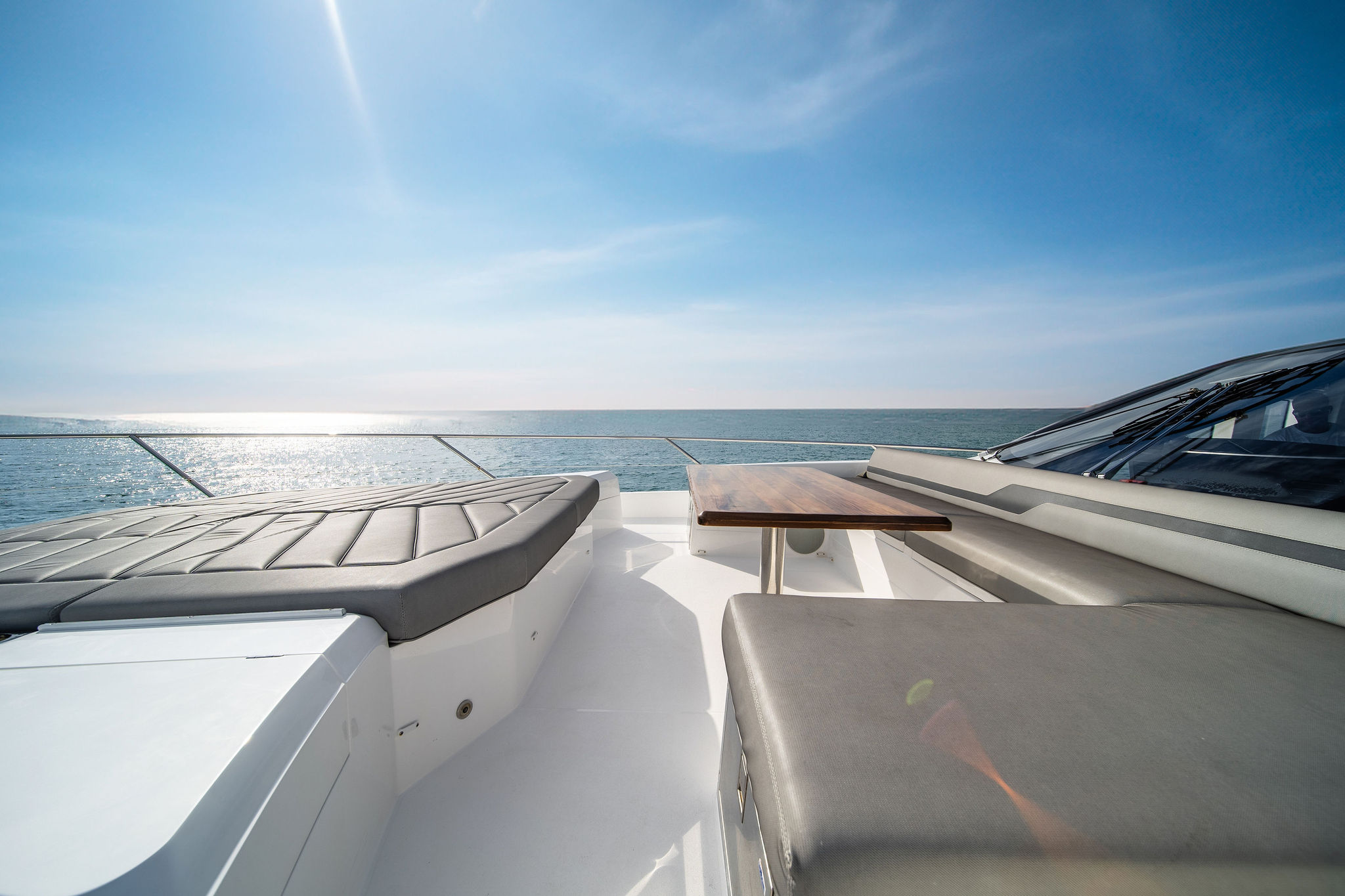 74ft Sunseeker yacht rental Miami - comfortable lounge area for group celebrations
