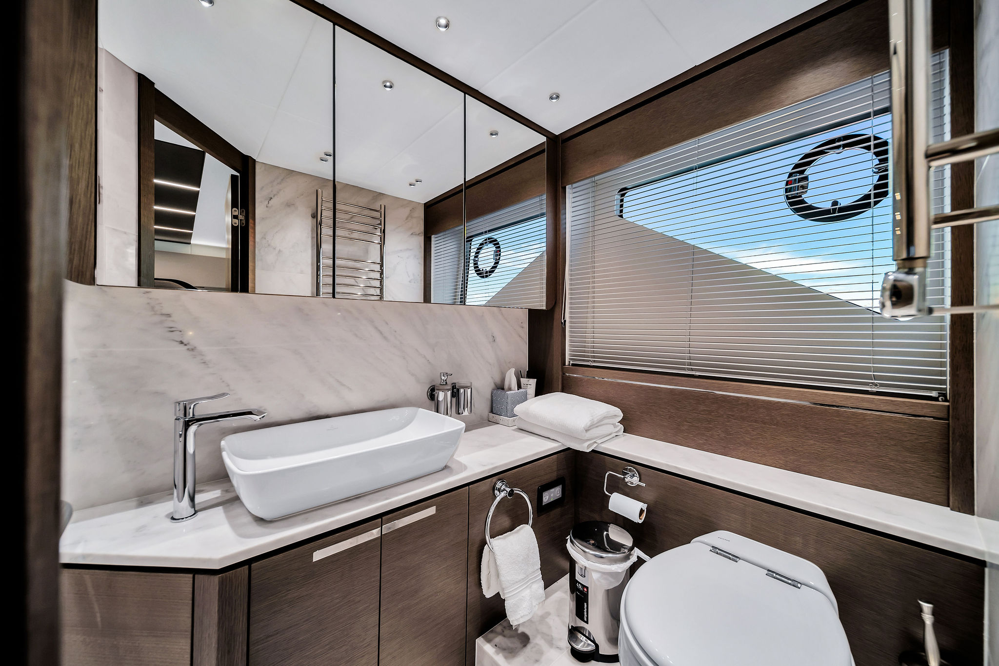 74ft Sunseeker yacht rental Miami - galley kitchen for catered yacht events