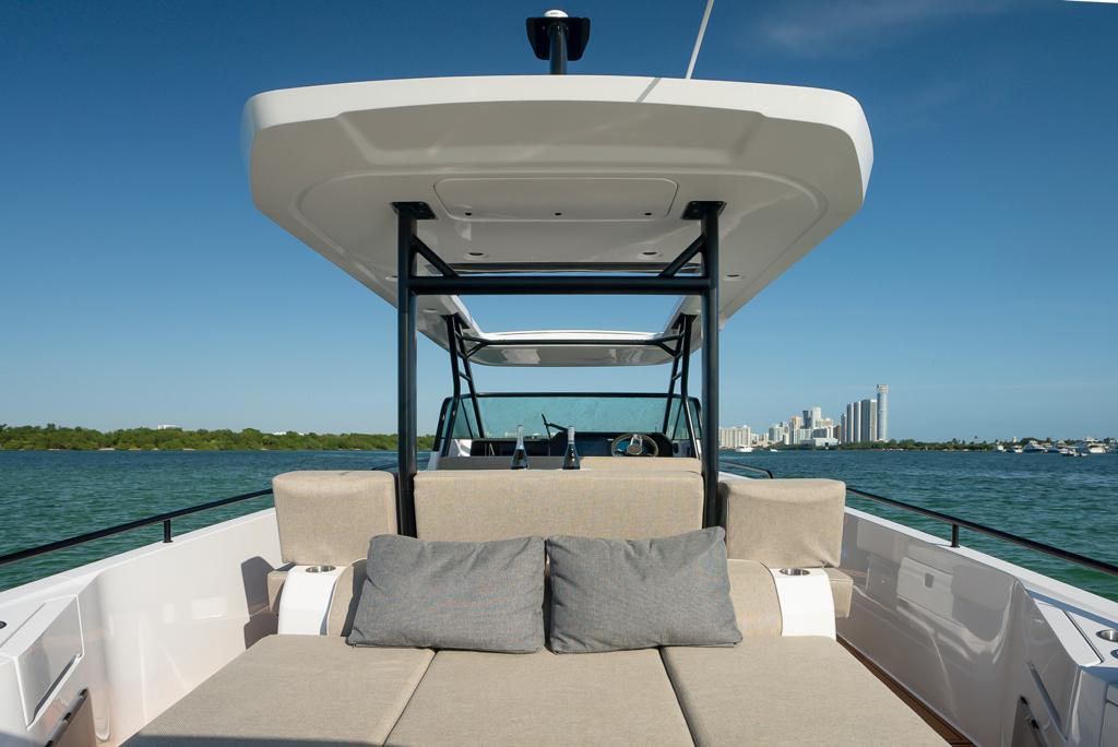 38ft Axopar yacht rental Miami - galley kitchen for catered yacht events