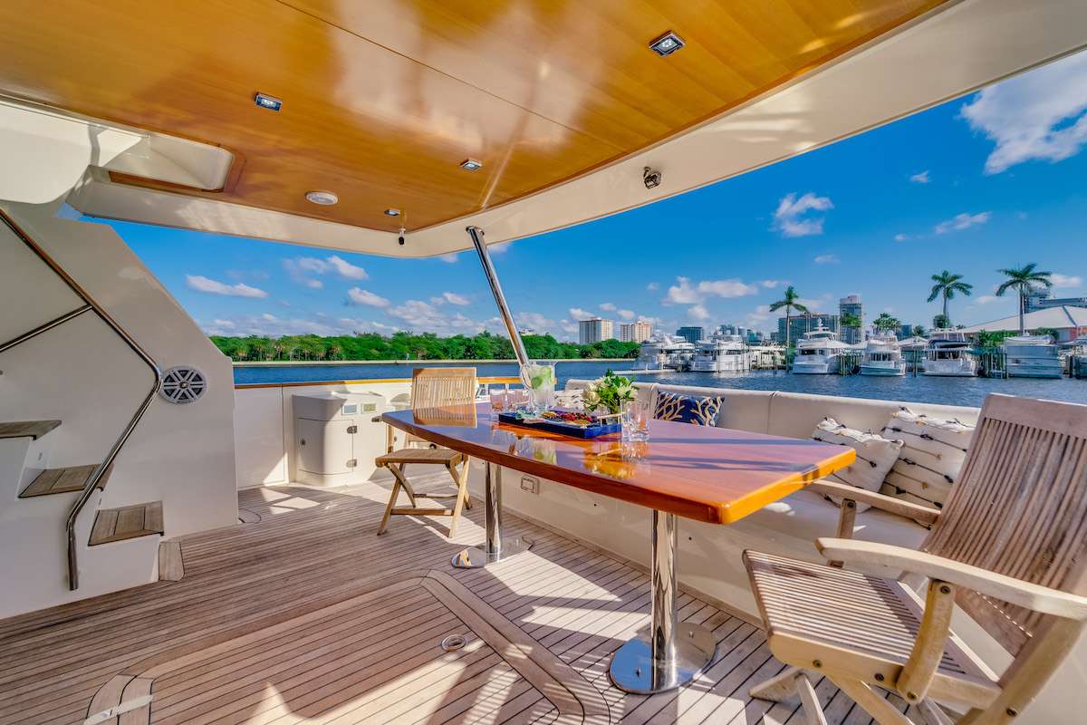 75ft Aicon yacht rental Miami - galley kitchen for catered yacht events