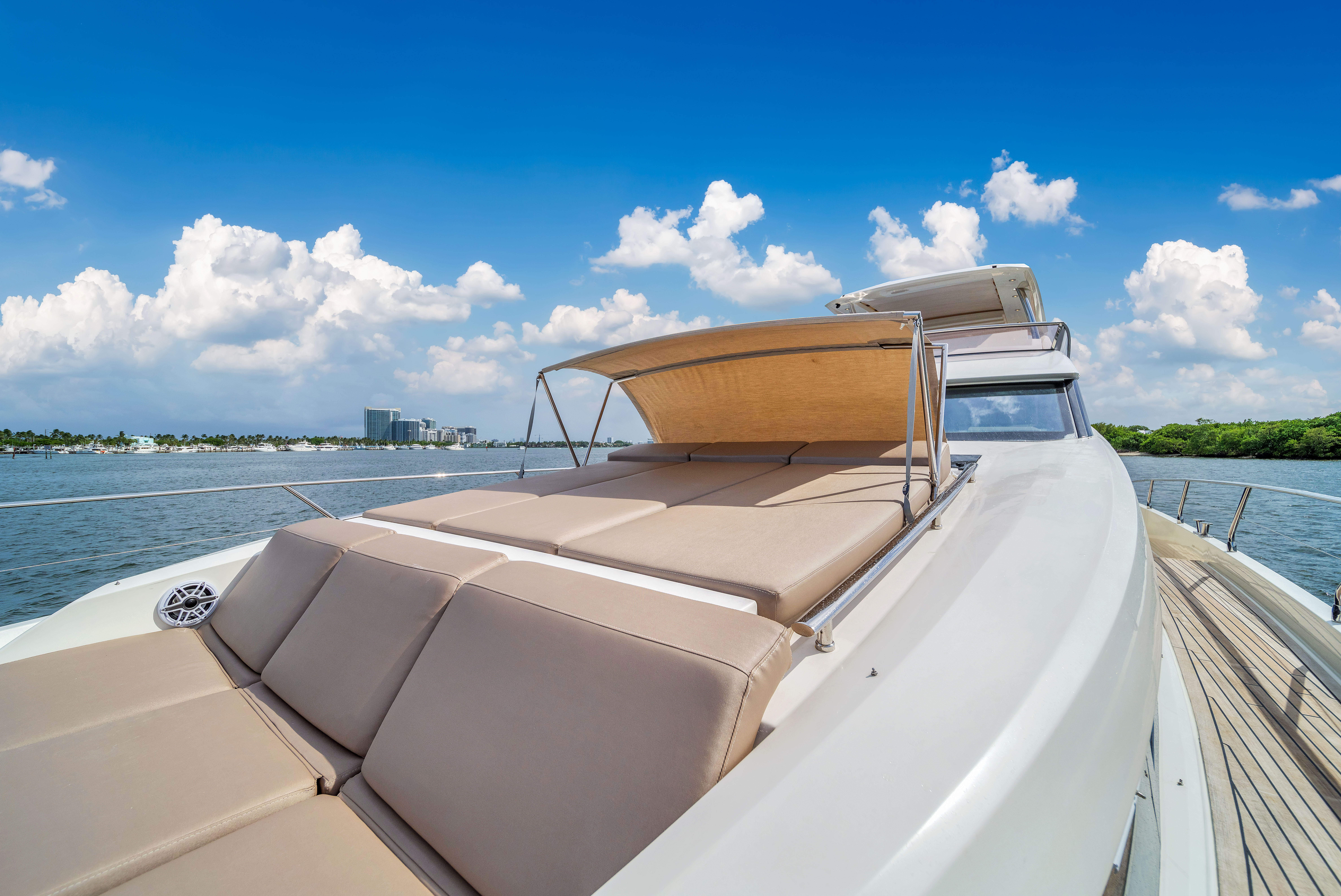75ft Prestige yacht rental Miami - premium amenities and entertainment system