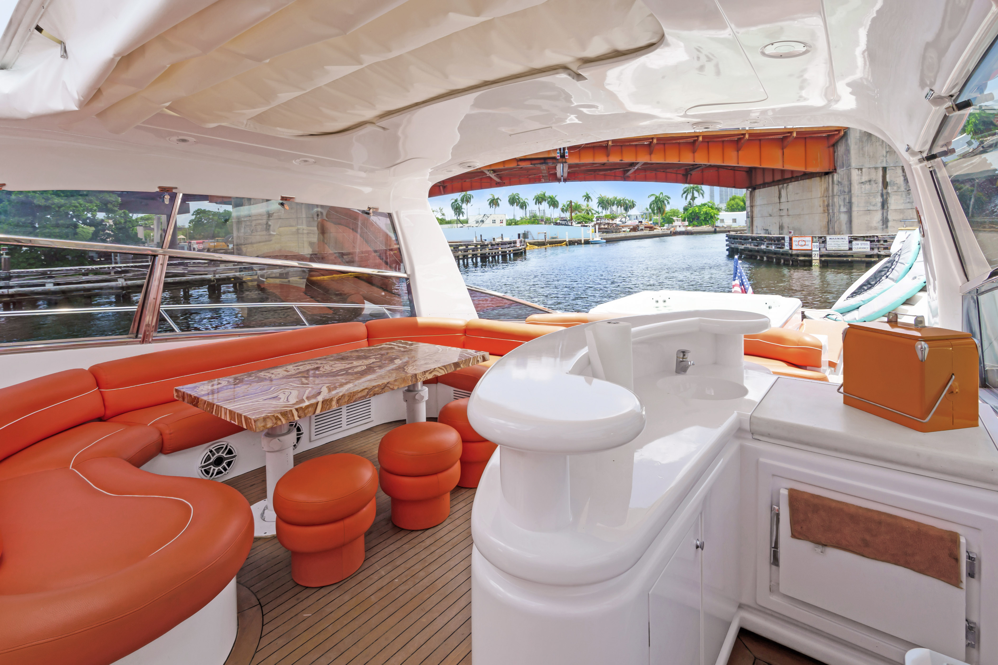 85ft Baia Panther yacht rental Miami - galley kitchen for catered yacht events