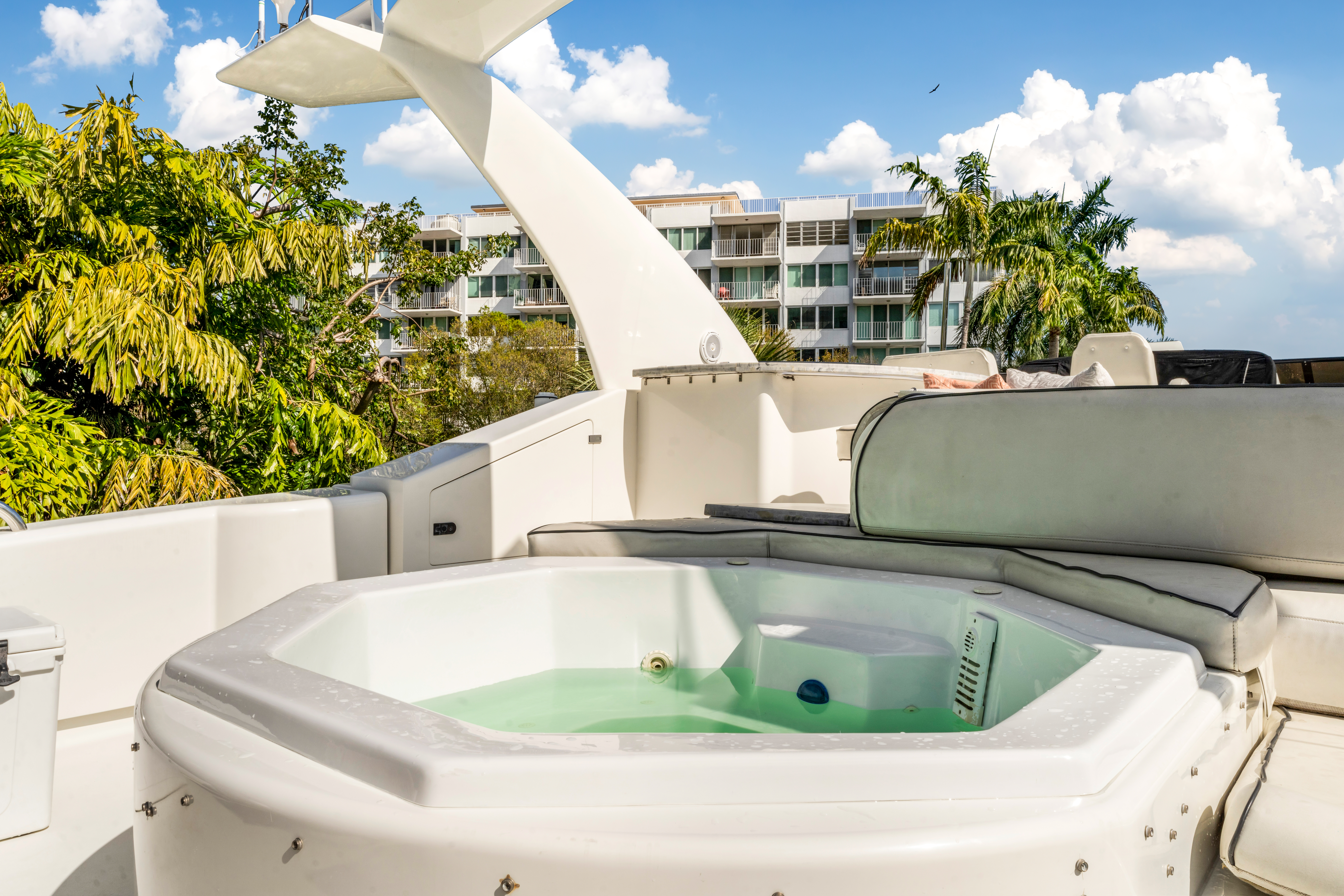 94ft Lazzara yacht rental Miami - galley kitchen for catered yacht events