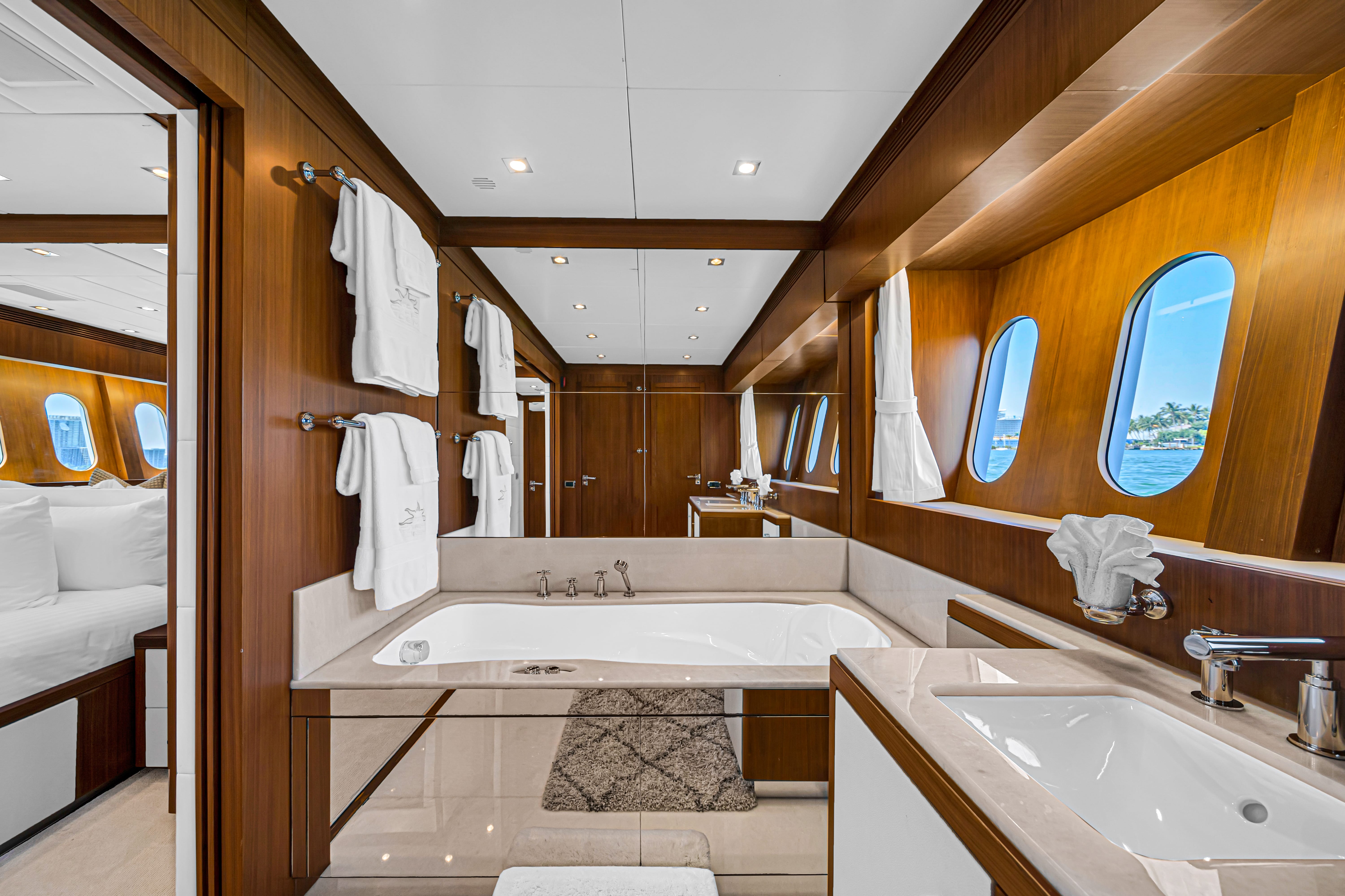 105ft Leopard (2022) yacht rental Miami - comfortable lounge area for group celebrations