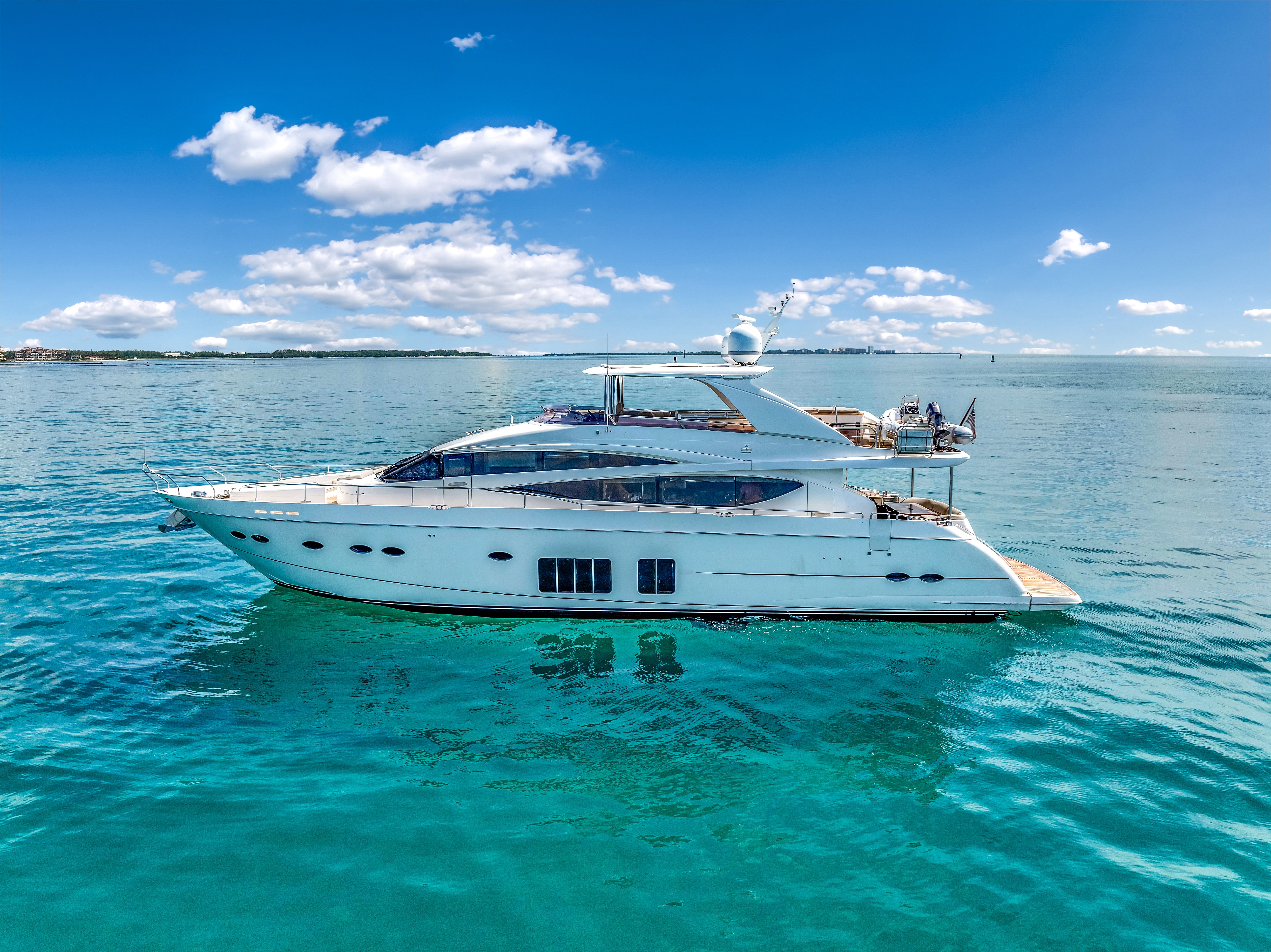 88ft Princess luxury yacht charter Miami - exterior view perfect for parties and celebrations