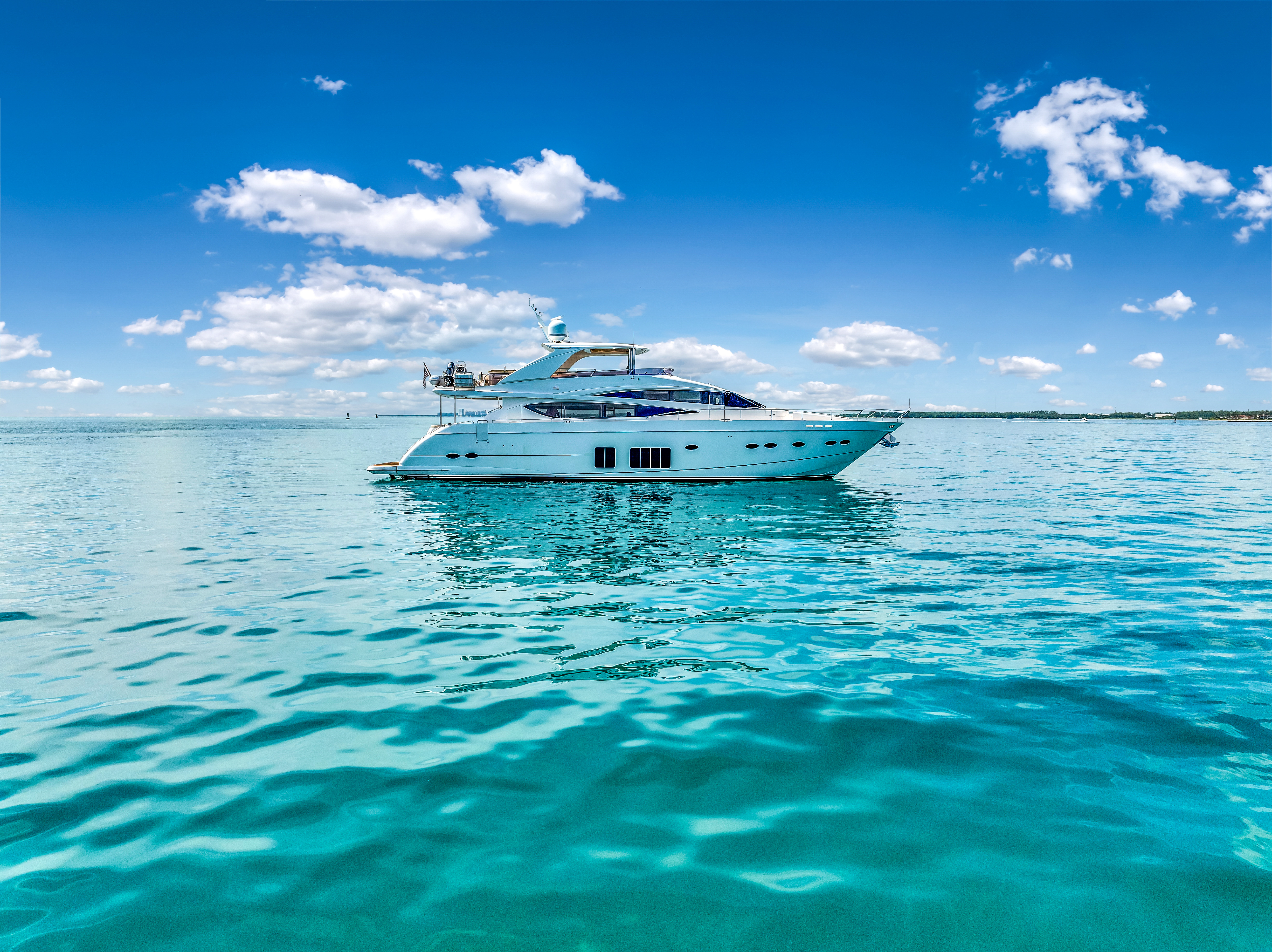 88ft Princess yacht rental Miami - elegant interior salon for corporate events and private gatherings